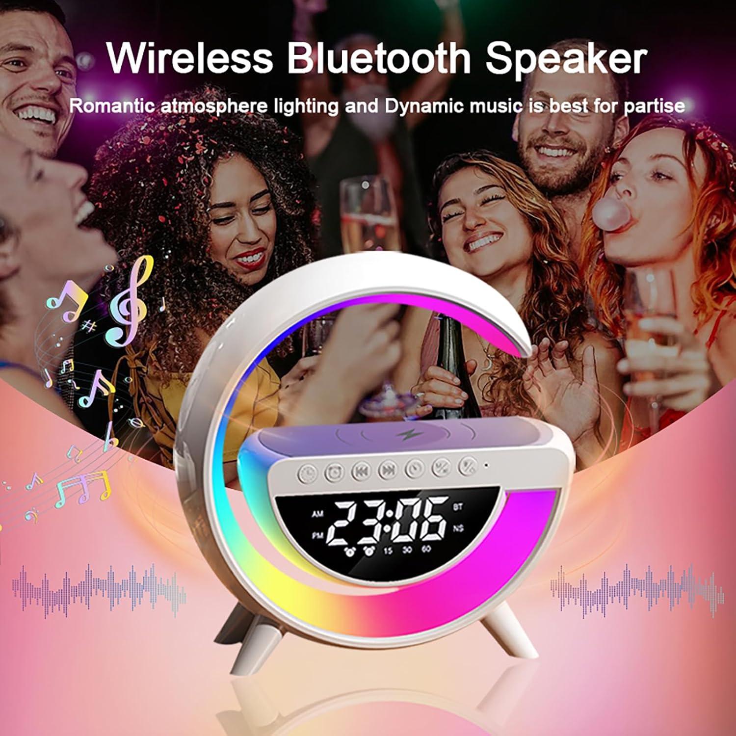 Lámpara de Mesa LED con Carga Inalámbrica y Altavoz Bluetooth