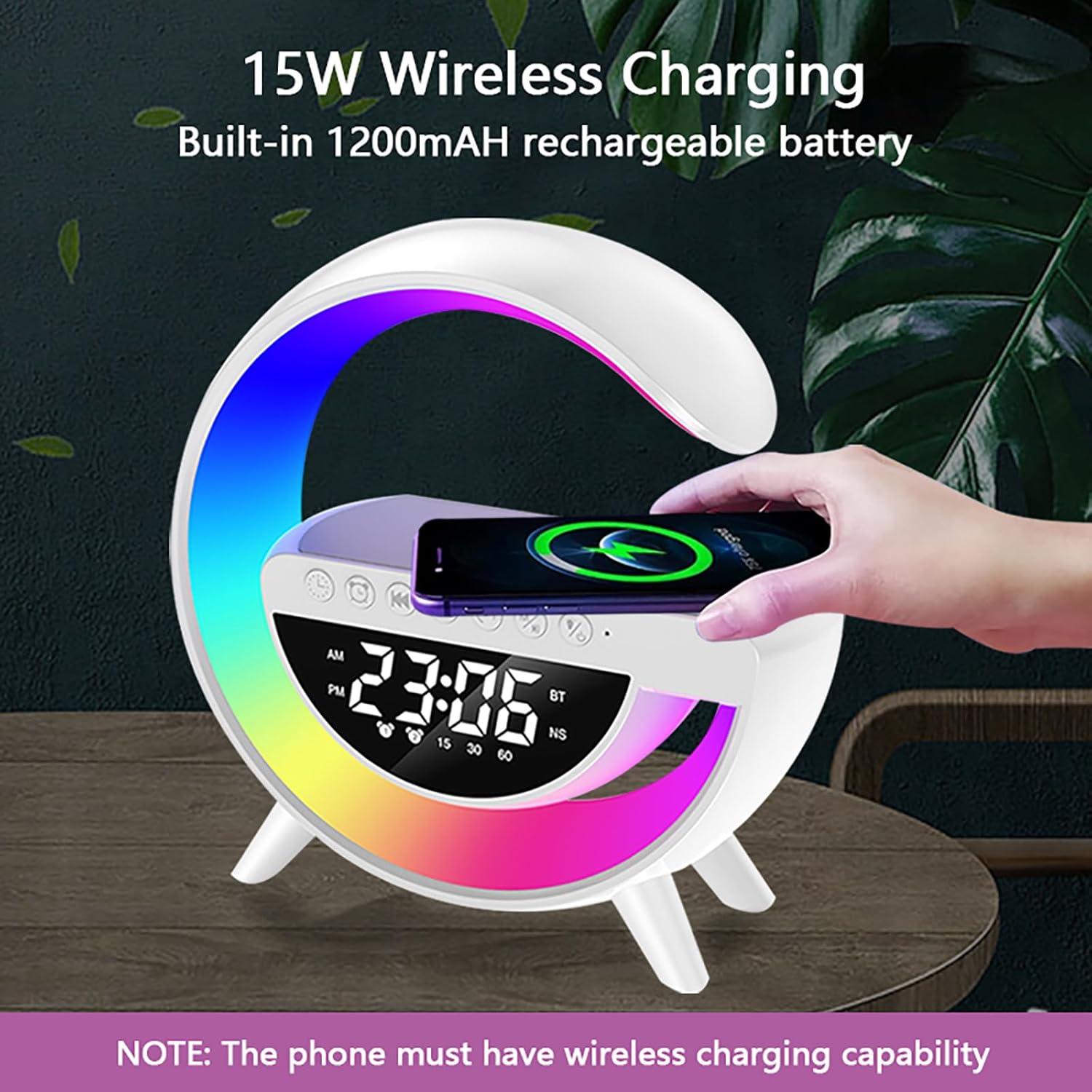 Lámpara de Mesa LED con Carga Inalámbrica y Altavoz Bluetooth