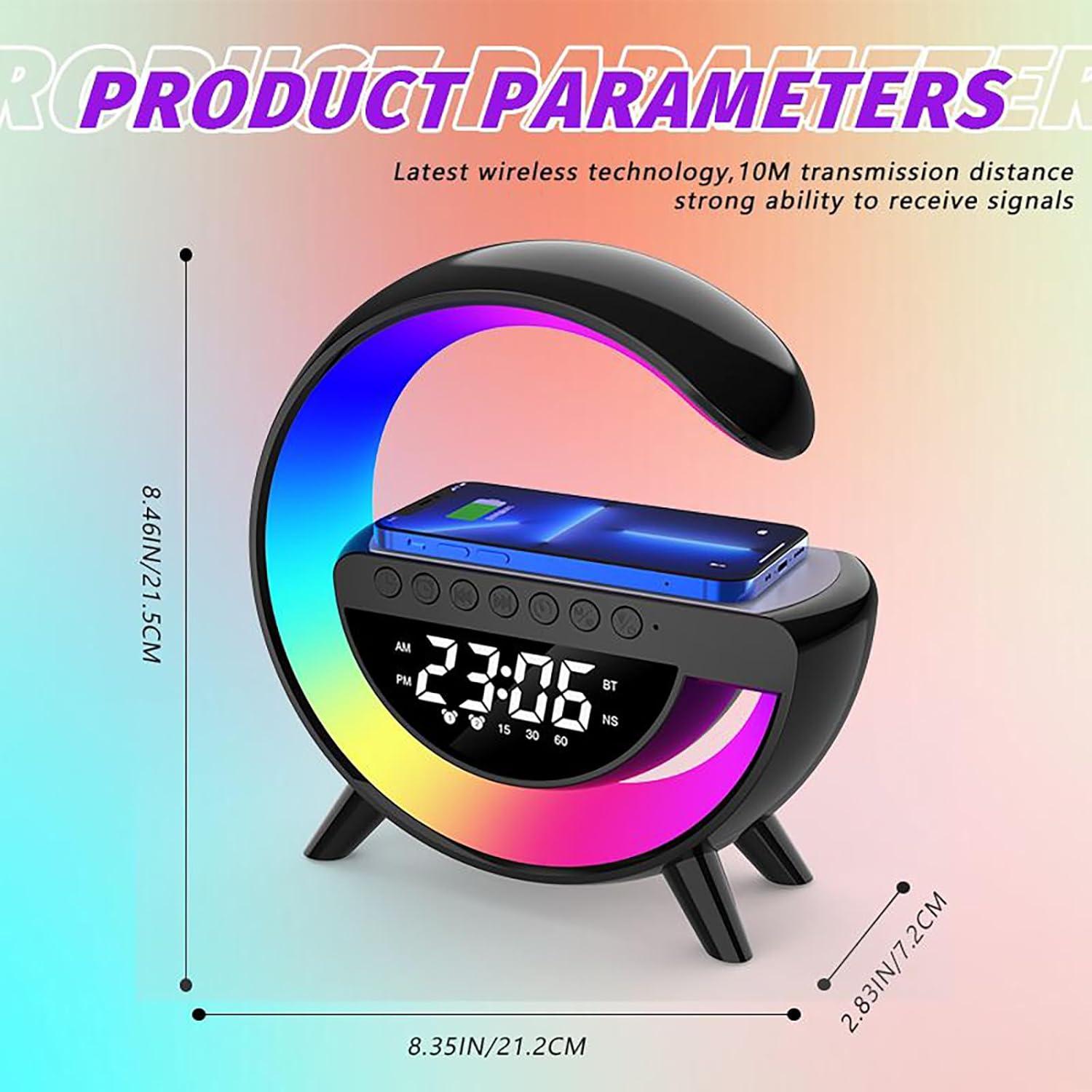 Lámpara de Mesa LED con Carga Inalámbrica y Altavoz Bluetooth