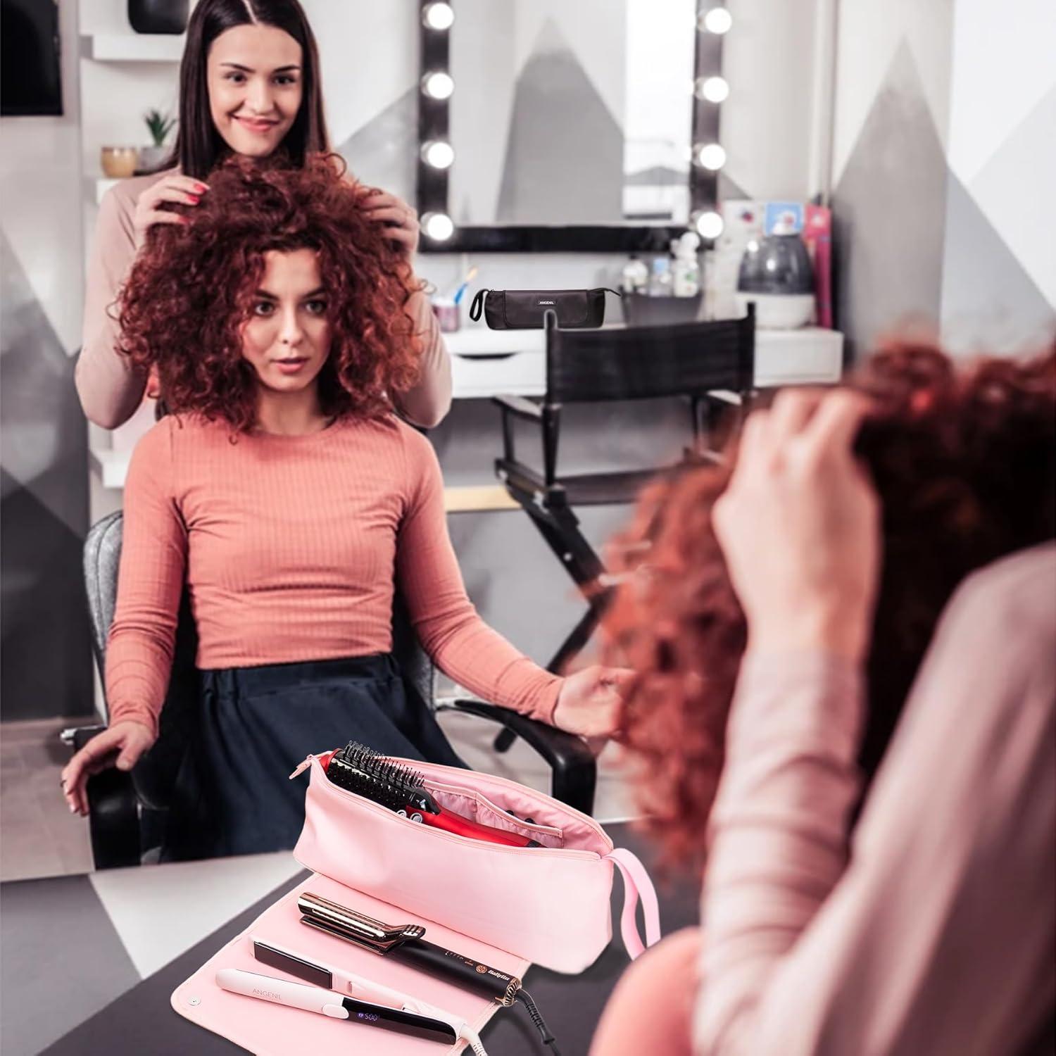 Bolsa de Viaje para Plancha de Pelo Angenil 2 en 1 Negra
