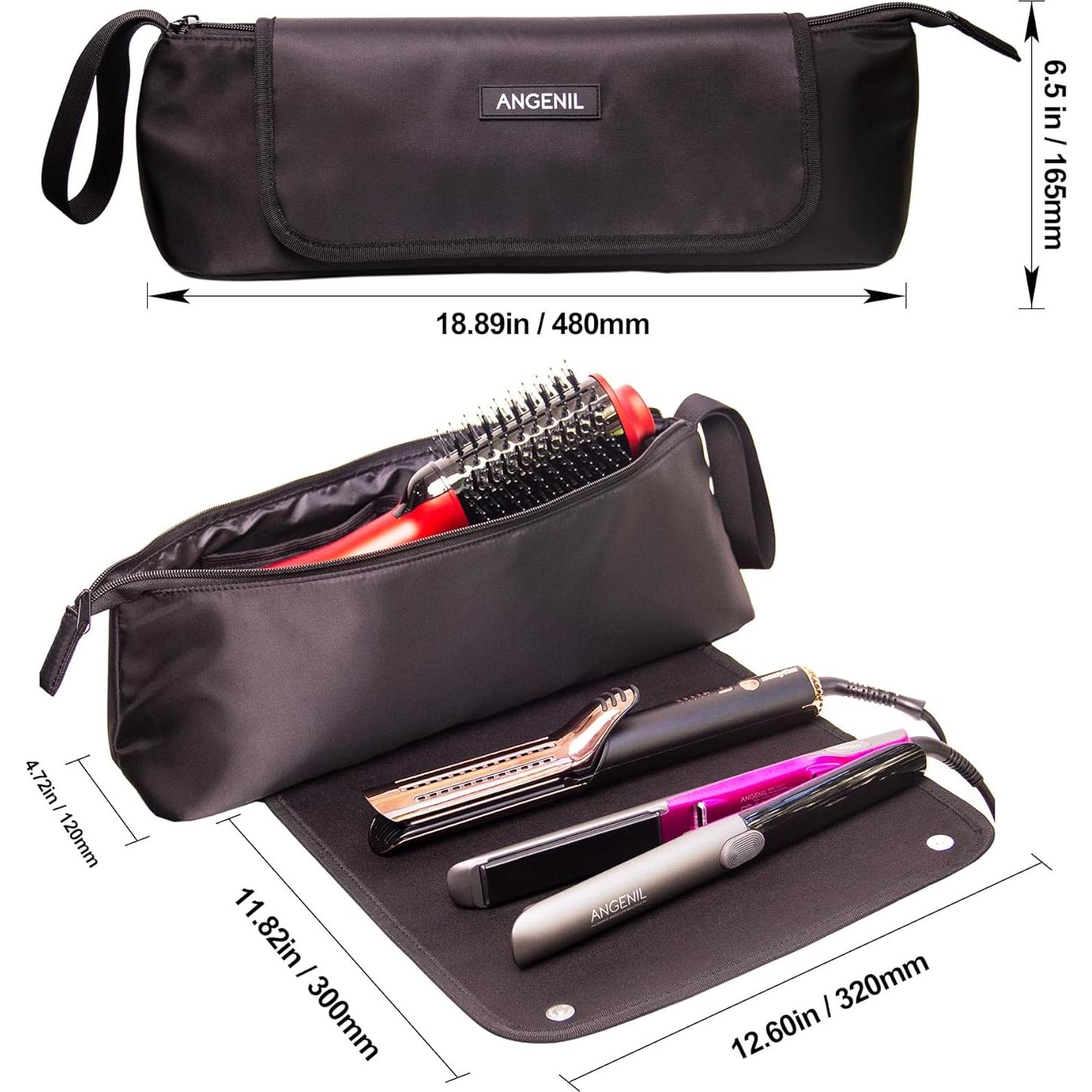 Bolsa de Viaje para Plancha de Pelo Angenil 2 en 1 Negra
