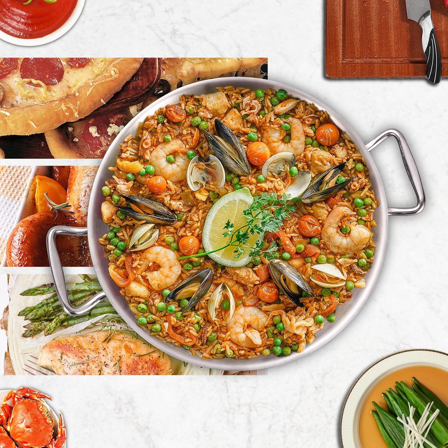 Sartén de Acero Inoxidable 12" Lolykitch con Tapa y 3 Capas