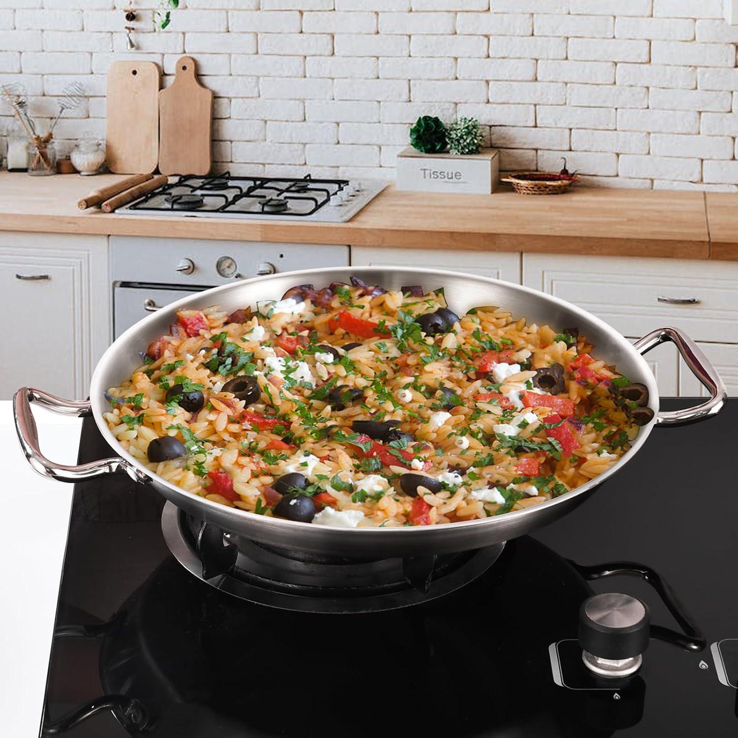 Sartén de Acero Inoxidable 12" Lolykitch con Tapa y 3 Capas