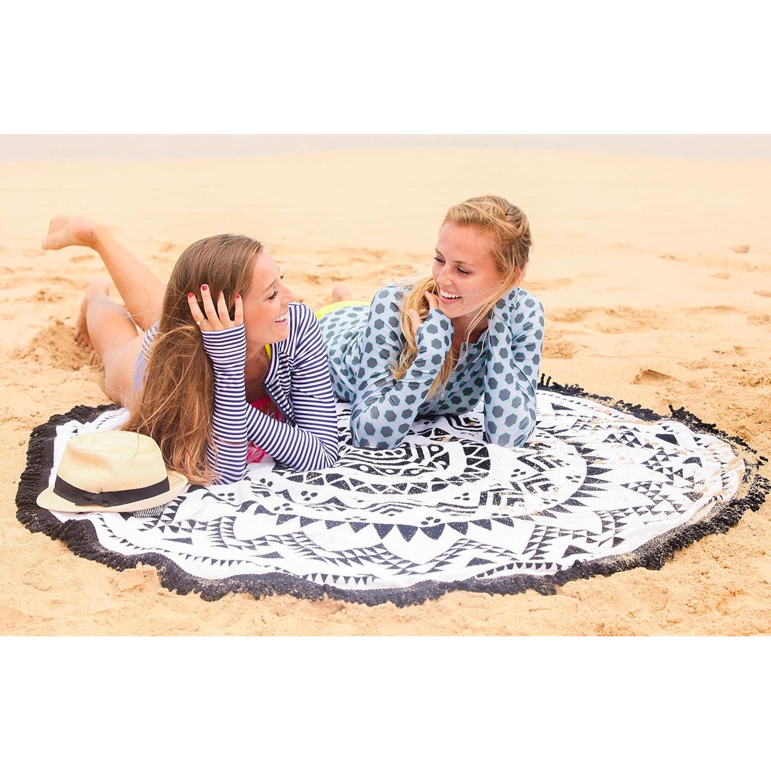 Toalla de Playa Redonda SwimZip 150 cm Algodón Velour