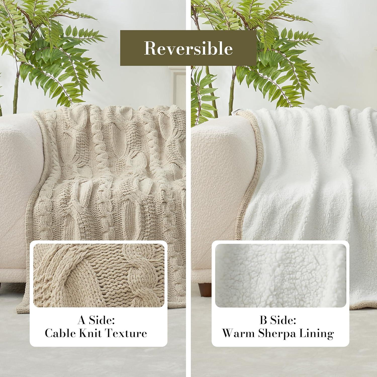 Manta de Chenilla Amélie Home 127x152cm Beige Suave