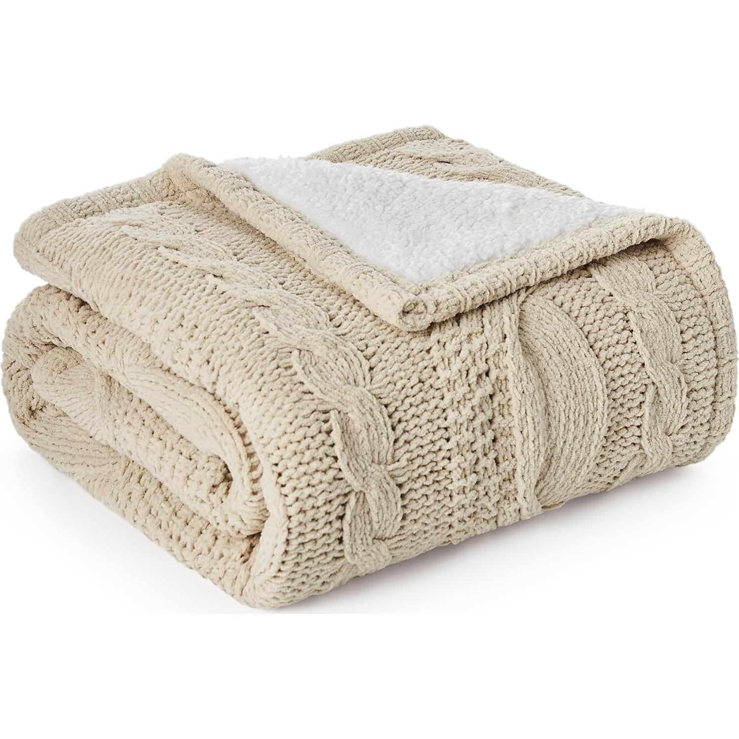 Manta de Chenilla Amélie Home 127x152cm Beige Suave