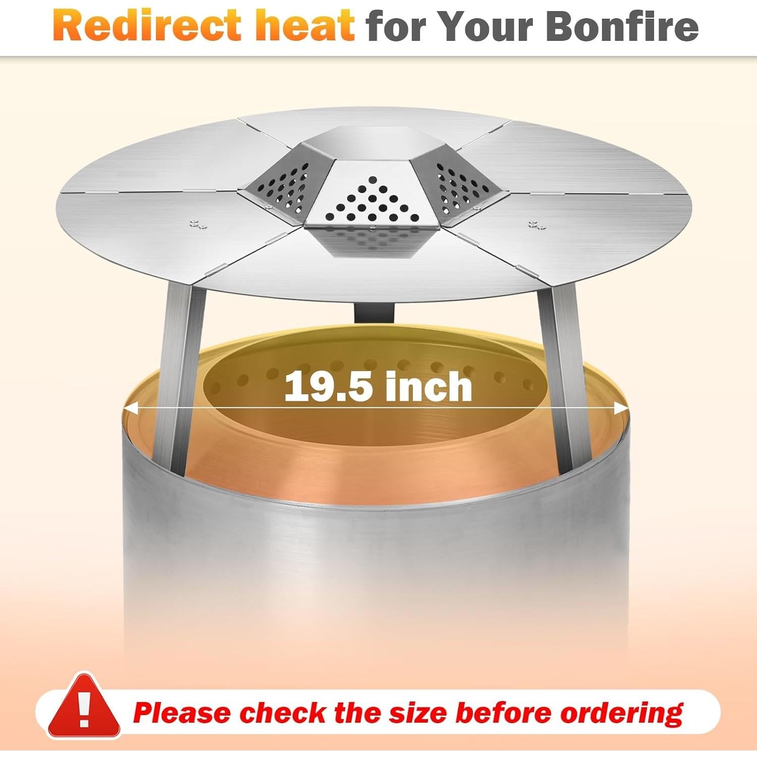 Deflector de Calor Agedne para Fogata Solo Stove Bonfire 49.5 cm
