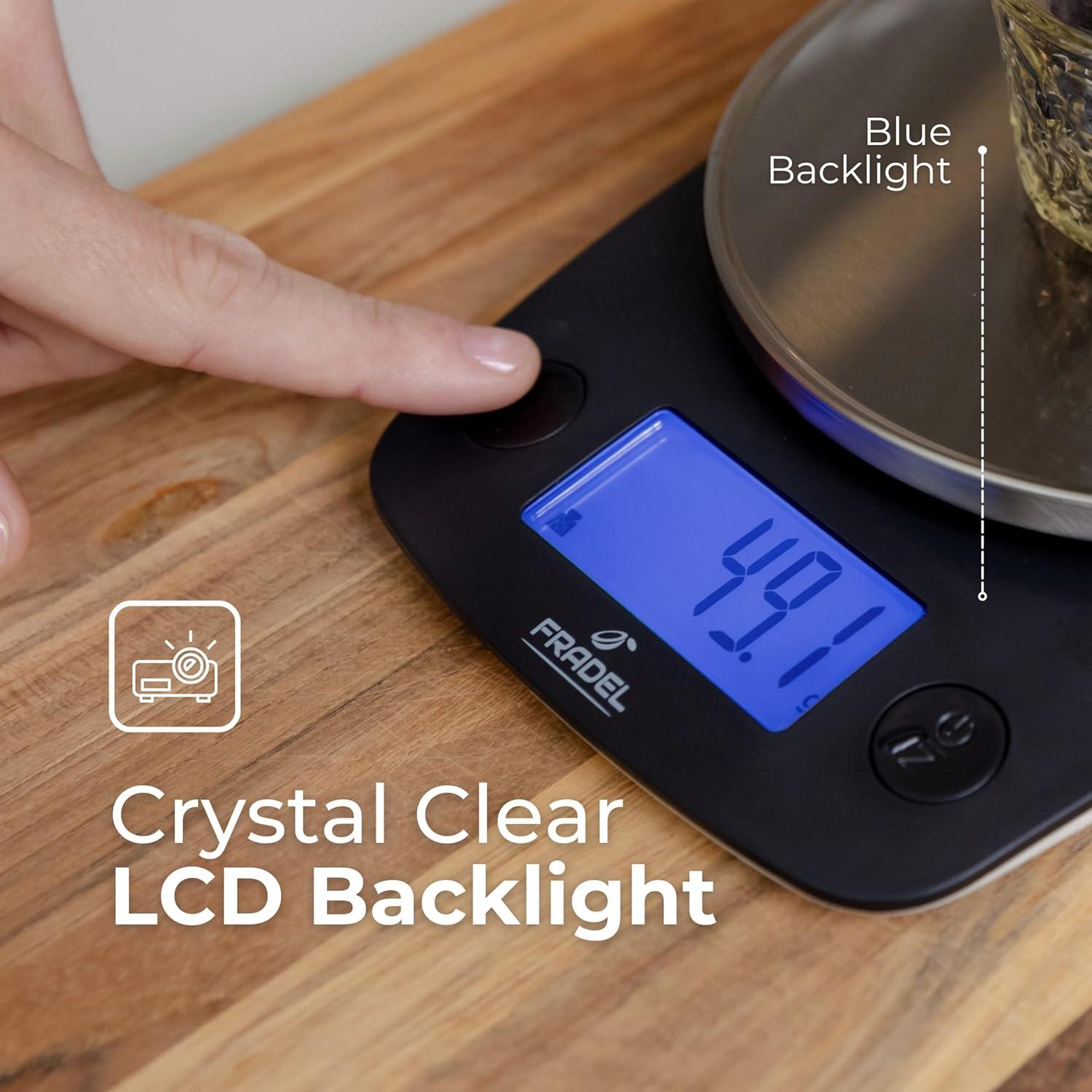 Balanza Digital de Cocina Fradel 5kg Acero Inoxidable Redonda