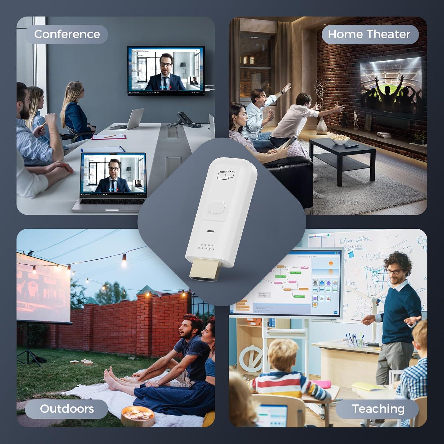 Wireless HDMI Display Dongle Adapter 1080P, Screen Mirroring Adapter/Extender for iOS/Android/Windows/Mac to HDTV/Monitor/Projector, 5G HDMI Wireless Extender Supports AirPlay/Miracast/DLNA