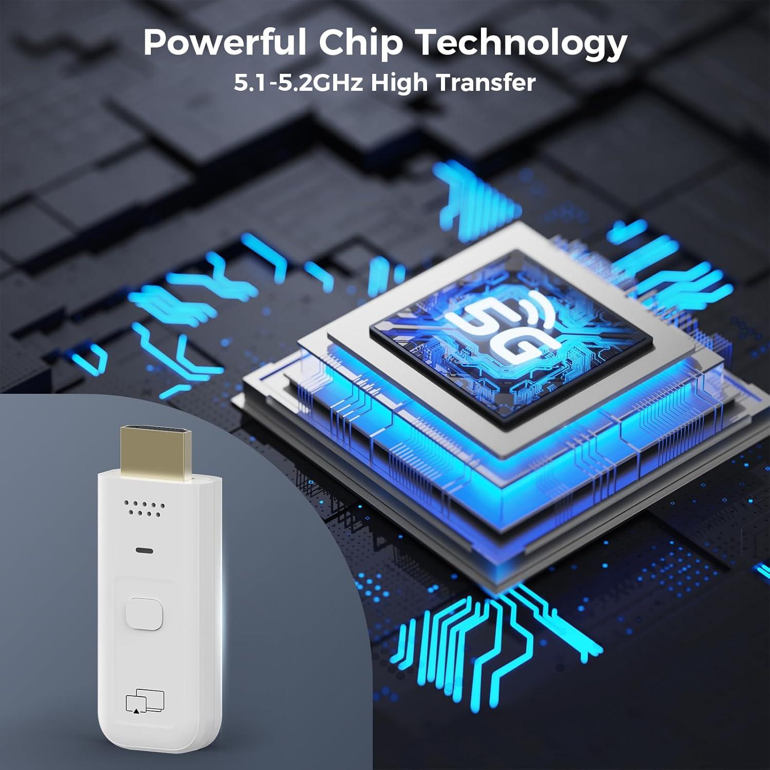 Wireless HDMI Display Dongle Adapter 1080P, Screen Mirroring Adapter/Extender for iOS/Android/Windows/Mac to HDTV/Monitor/Projector, 5G HDMI Wireless Extender Supports AirPlay/Miracast/DLNA