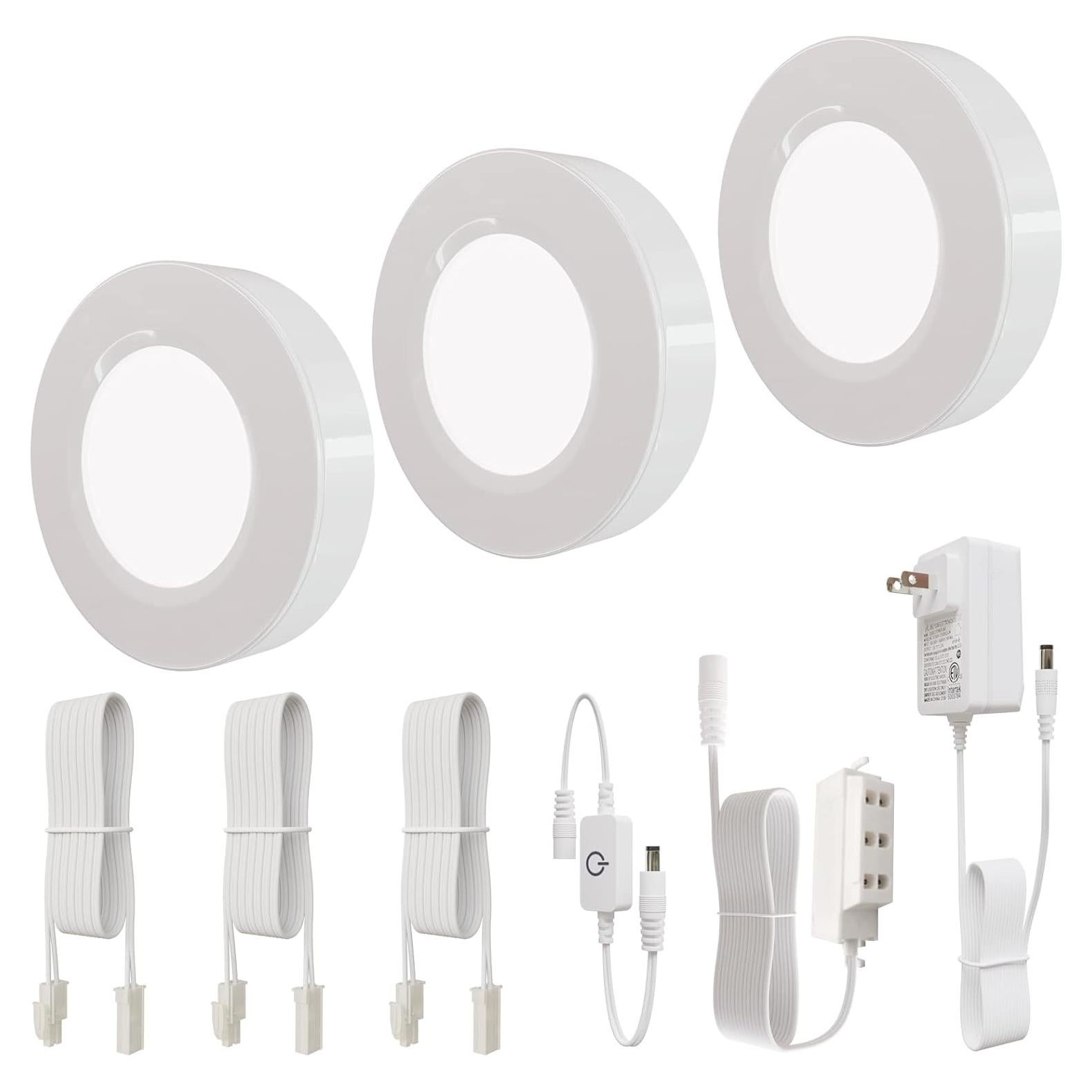 Luces LED Puck L5L3D Con Cable 9W 3000K Paquete de 3