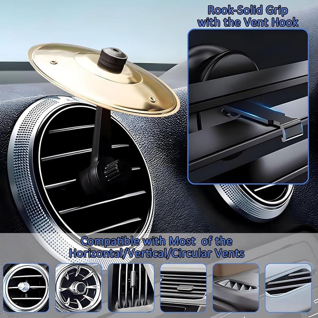 Mini Platillo de Ventilación de Auto ZAGEVIVIN Oro 13.5cm