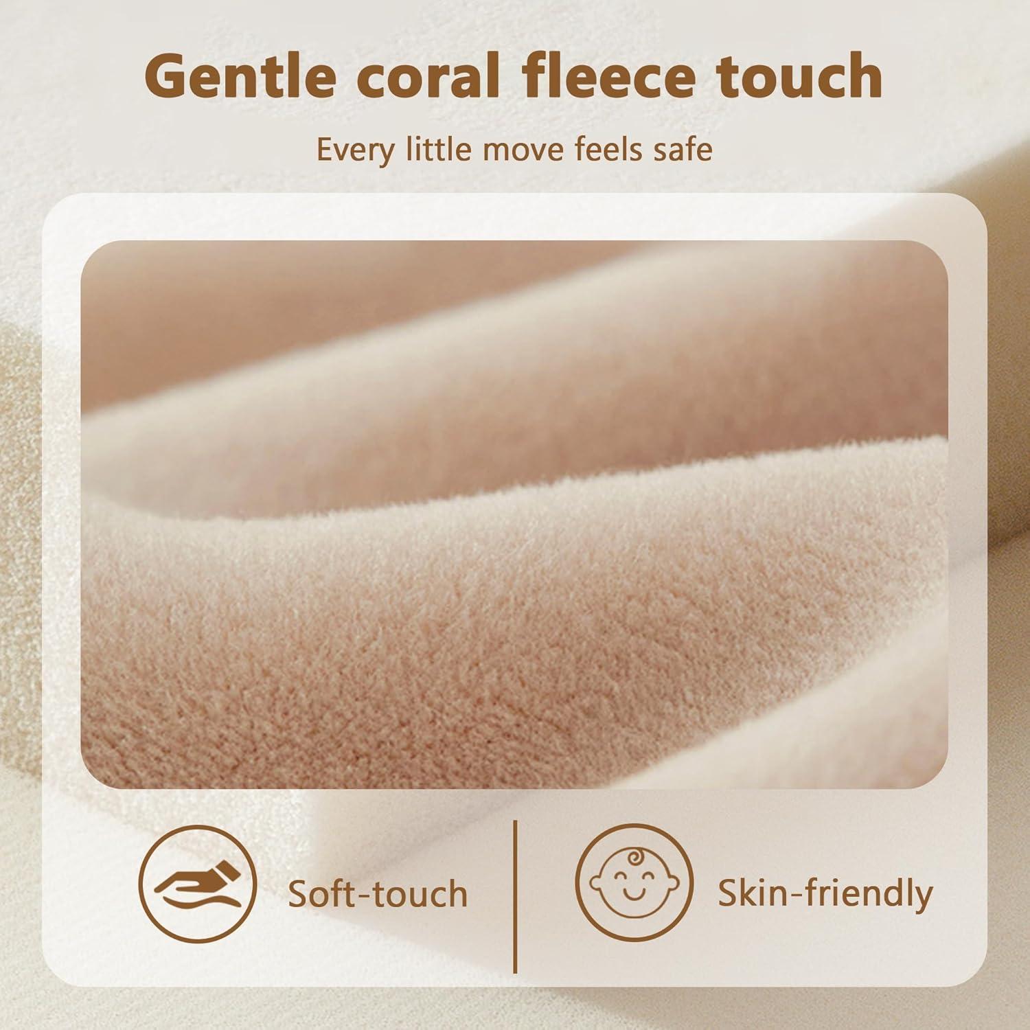 Alfombra de Juego para Bebés Beige 127x127 cm Antideslizante