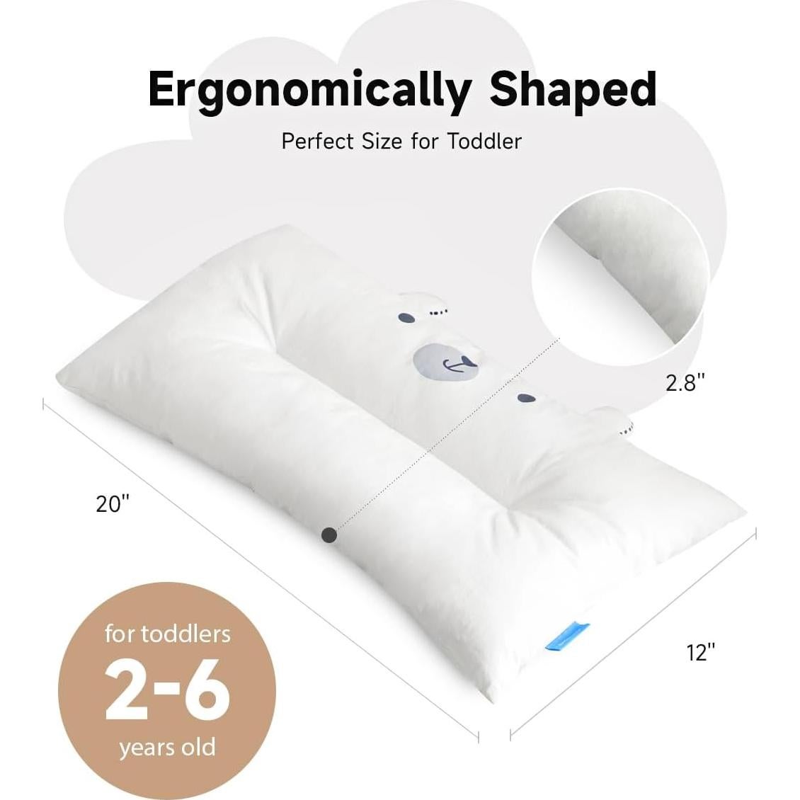 Almohada para Niños Choc Chick Oso 50x30 cm Hipoalergénica