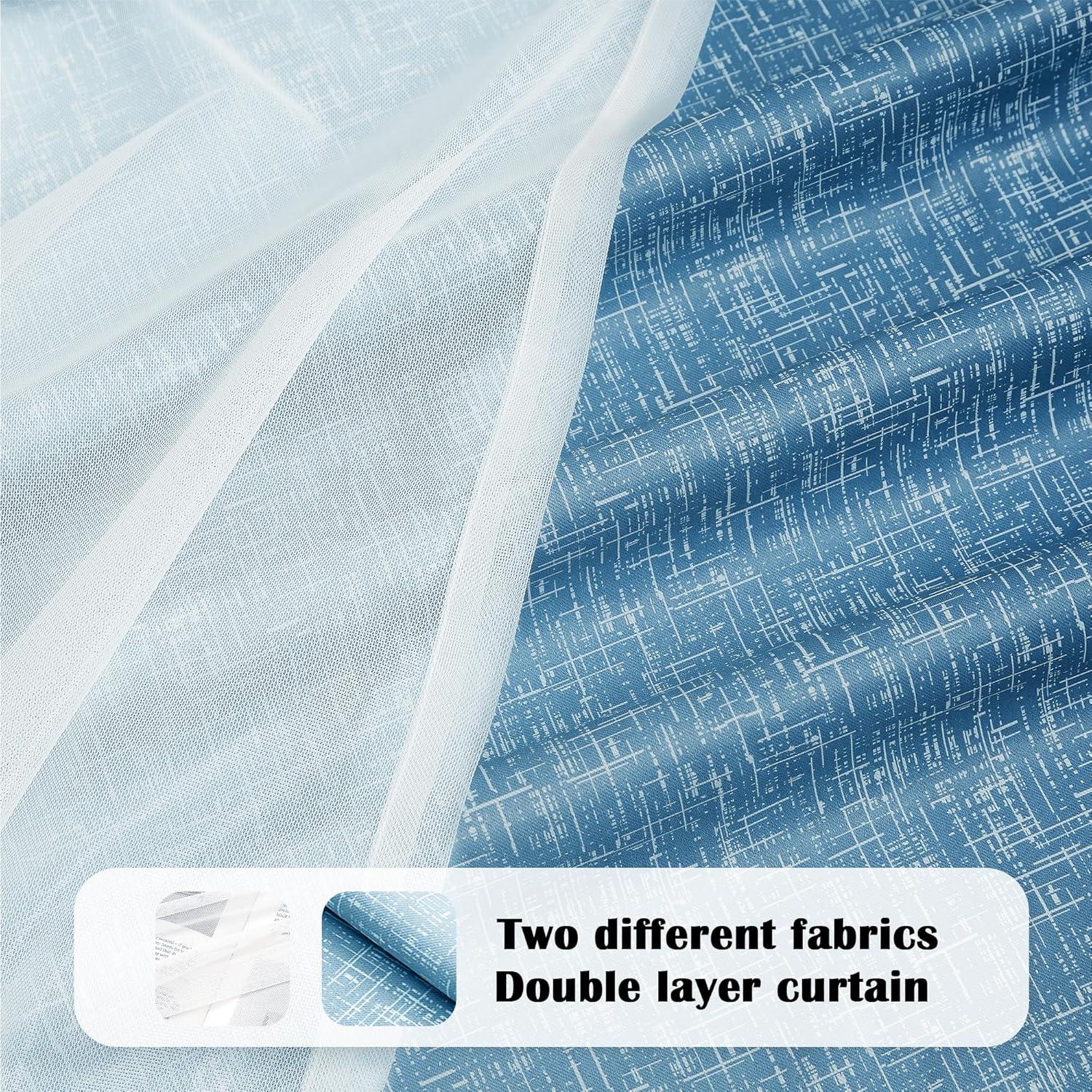 Cortinas Opacas Geomoroccan Ombre 132x137 cm 2 Paneles Azul