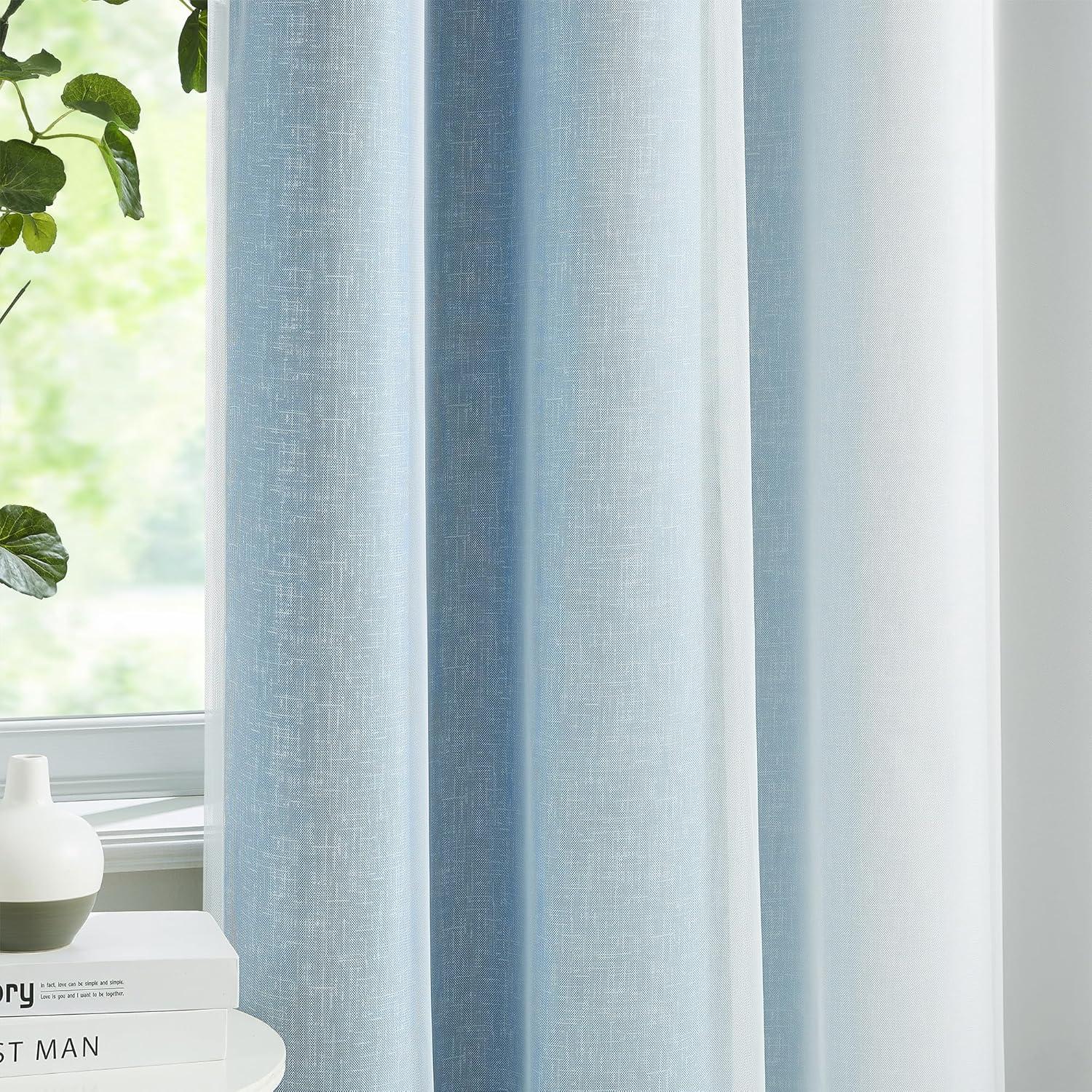 Cortinas Opacas Geomoroccan Ombre 132x137 cm 2 Paneles Azul