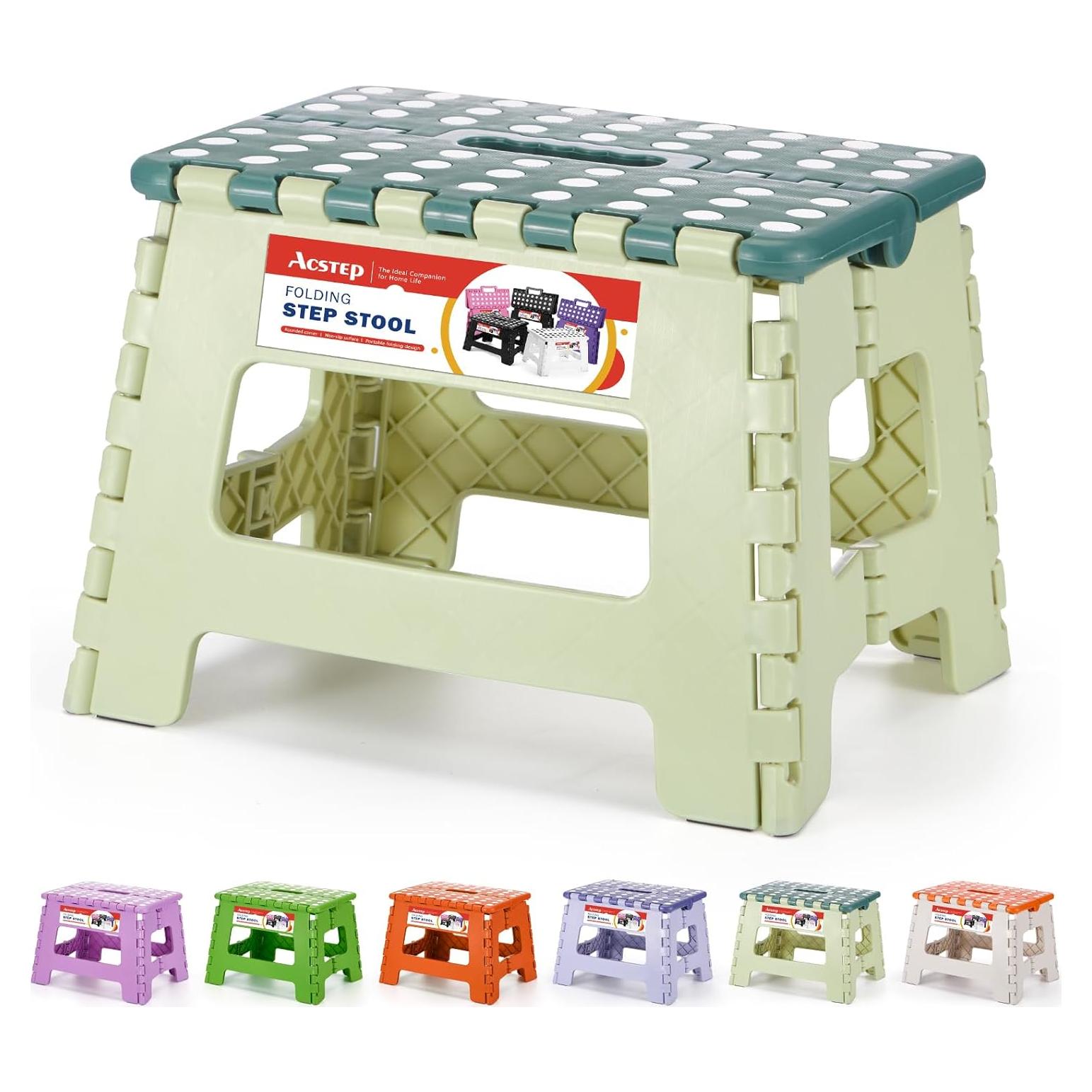 Taburete Plegable ACSTEP 9 Pulgadas Bicolor Verde 300 kg