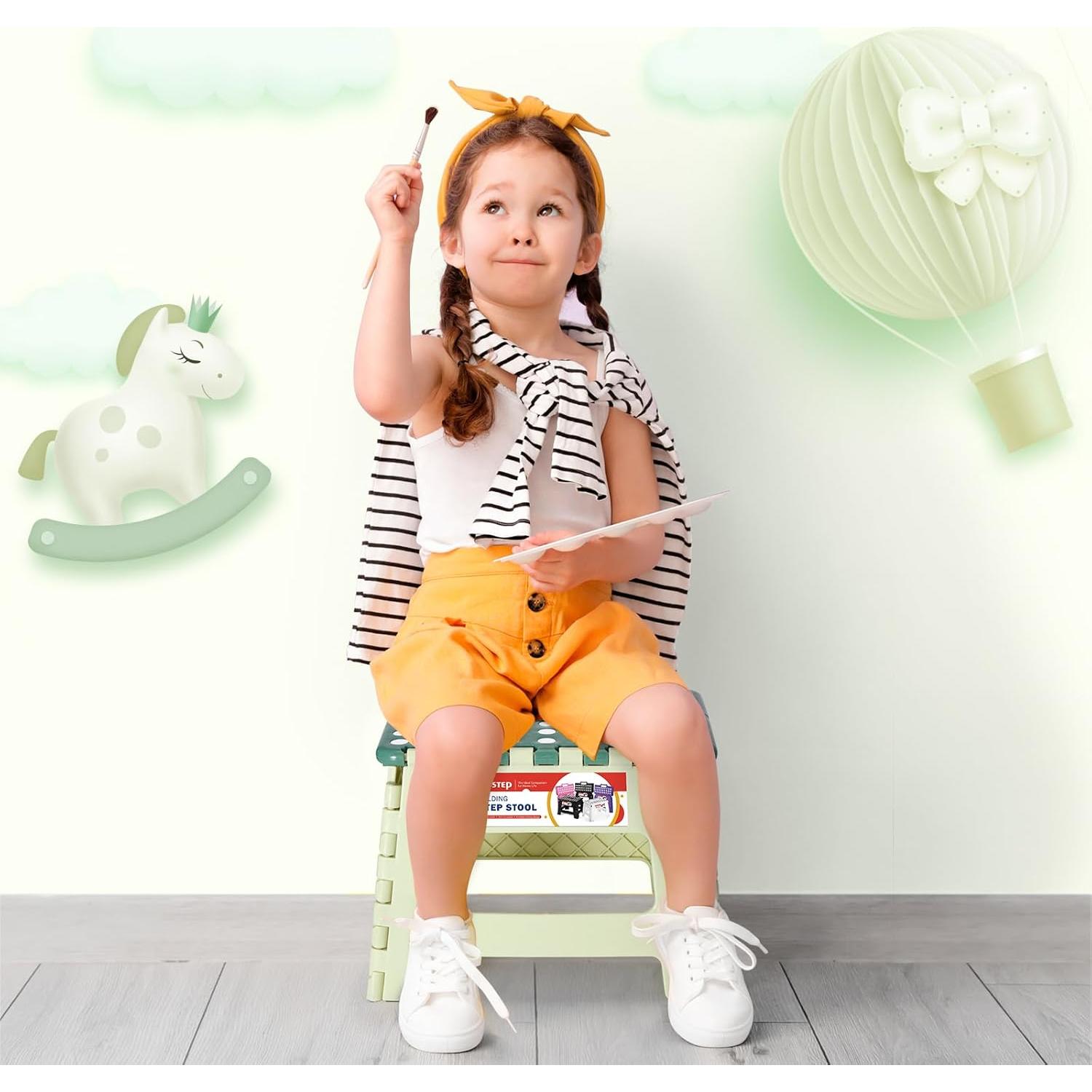 Taburete Plegable ACSTEP 9 Pulgadas Bicolor Verde 300 kg