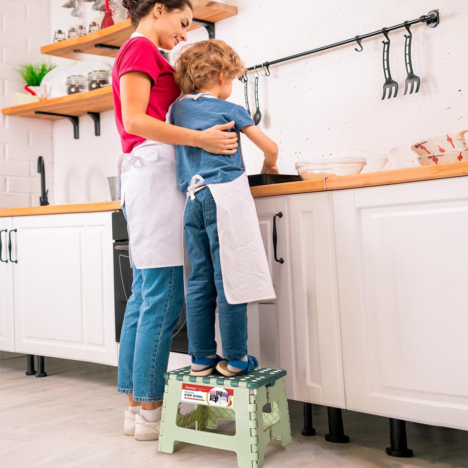 Taburete Plegable ACSTEP 9 Pulgadas Bicolor Verde 300 kg