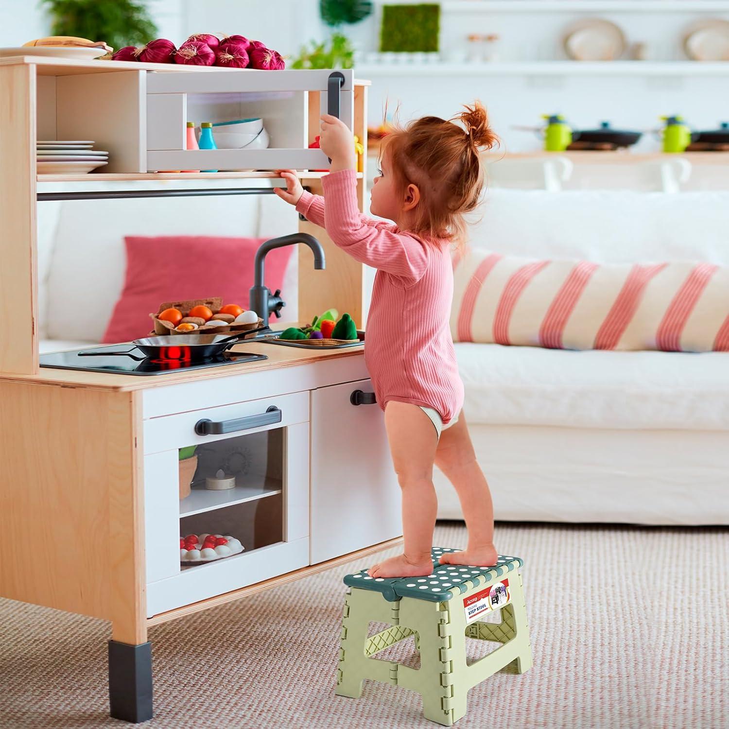 Taburete Plegable ACSTEP 9 Pulgadas Bicolor Verde 300 kg