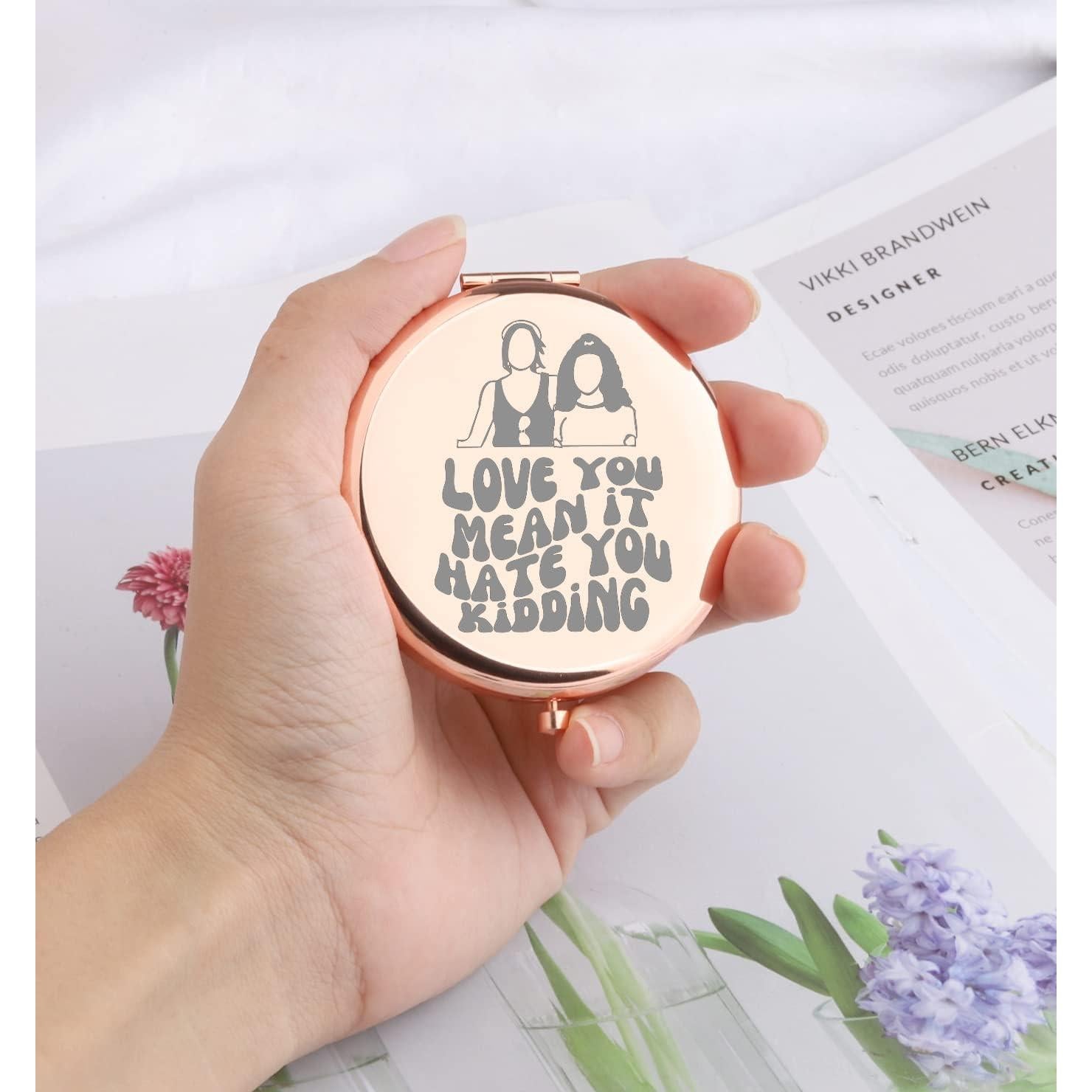 Espejo de Maquillaje Compacto WSNANG Oro Rosa Plegable 7.1cm