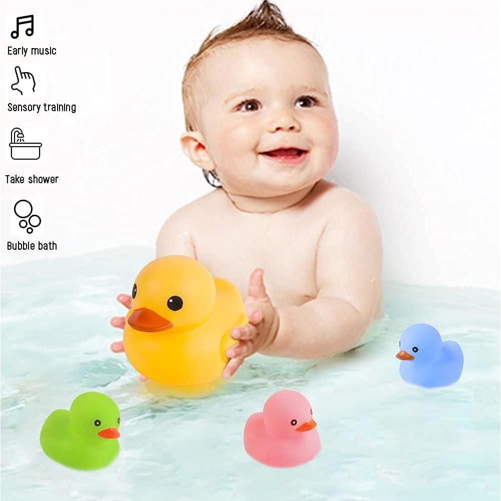 Set de Juguetes de Baño 4 Pcs Patos de Goma AIYUENCICI