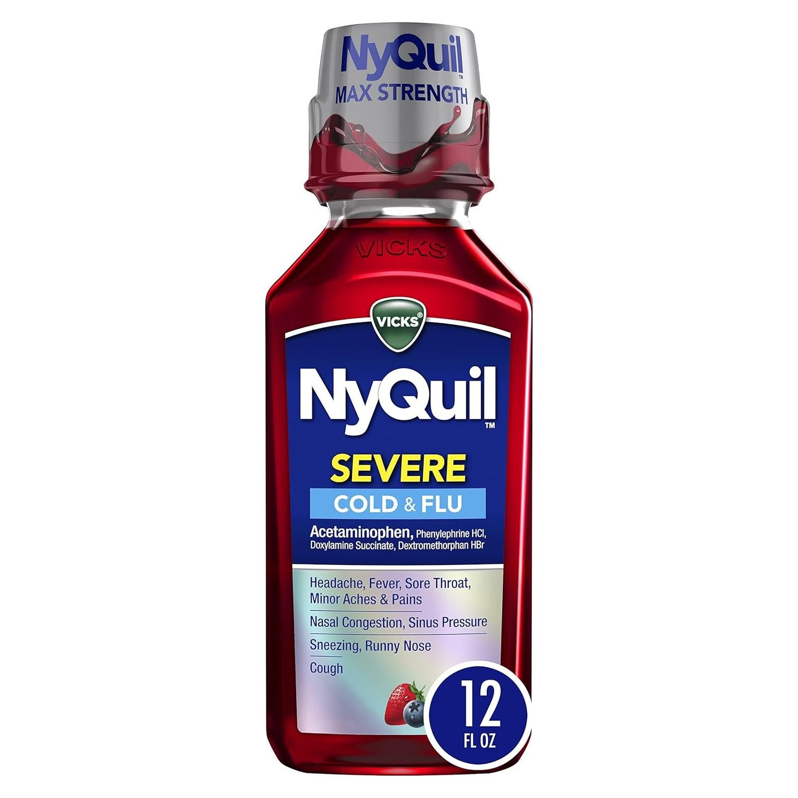 Vicks NyQuil SEVERE 354.88 ml Alivio Nocturno Resfriado Gripe