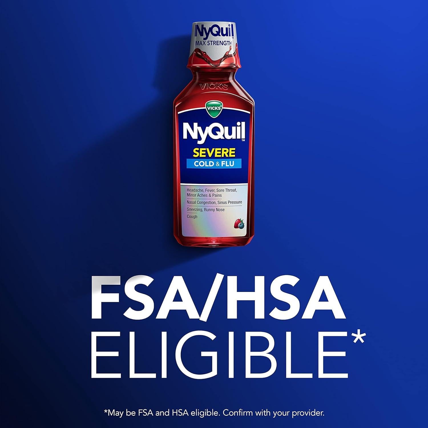 Vicks NyQuil SEVERE 354.88 ml Alivio Nocturno Resfriado Gripe