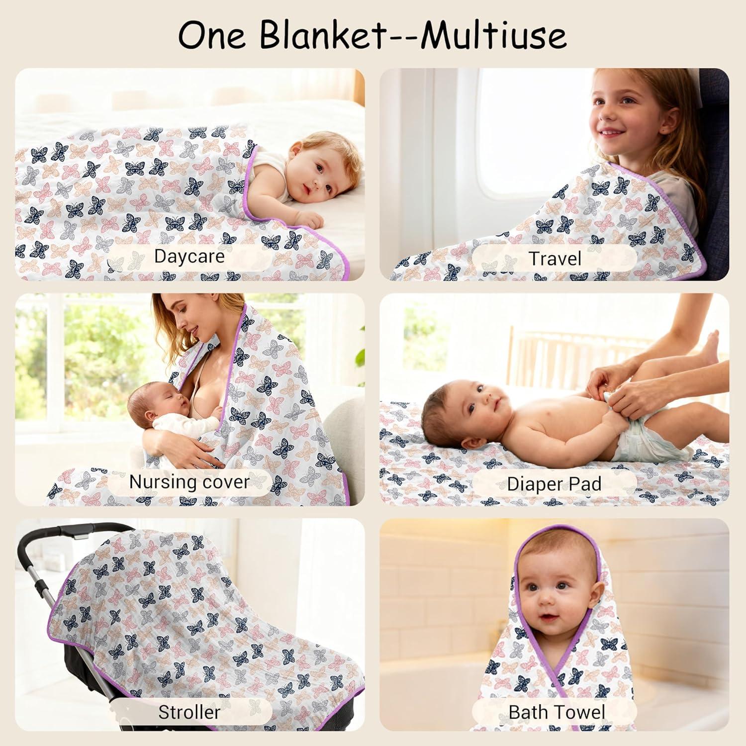 Manta de Muselina ZPECC 76x102 cm Algodón Orgánico Hipoalergénica