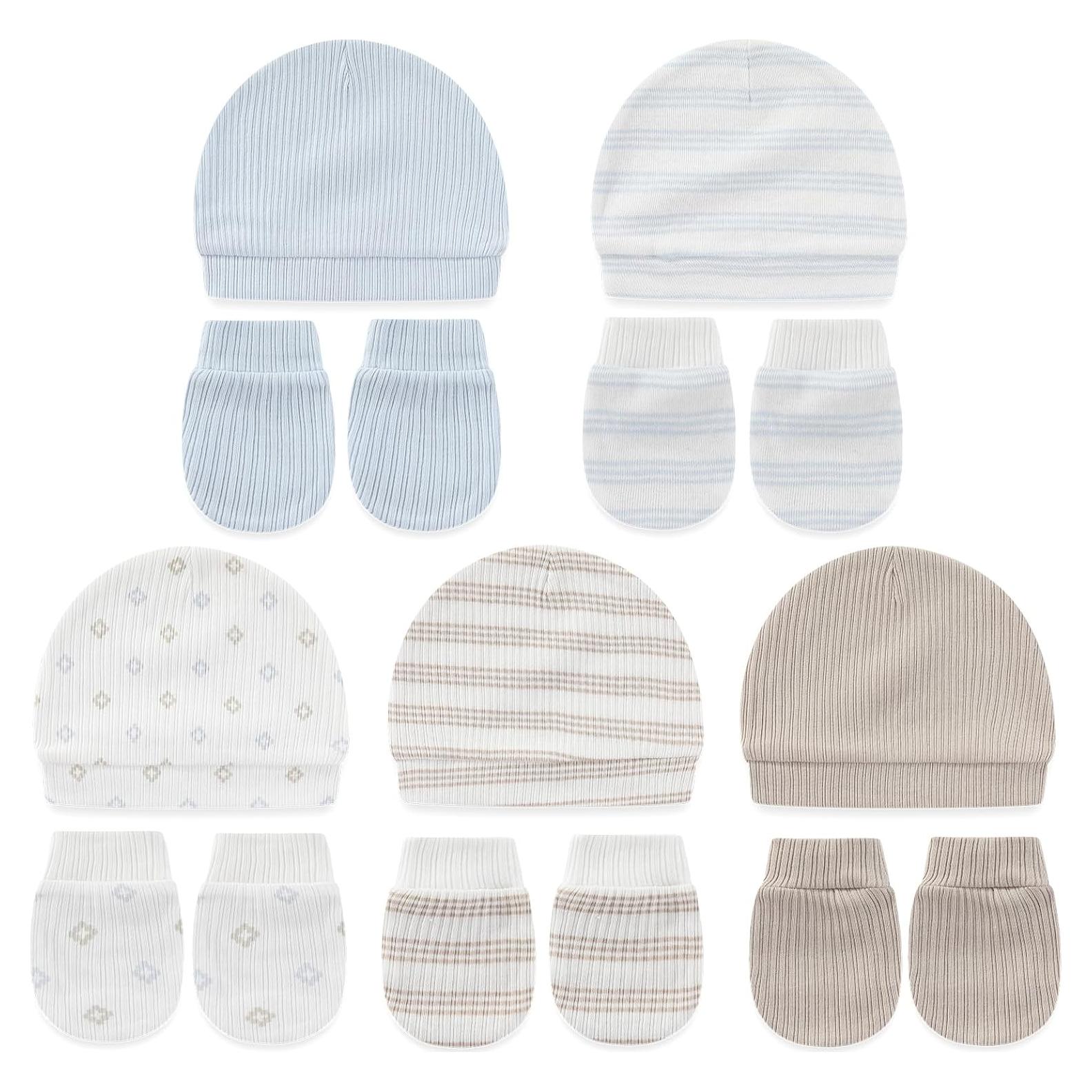 Conjunto de Gorras y Manoplas para Bebé Niña 10-Pack 0-6 Meses