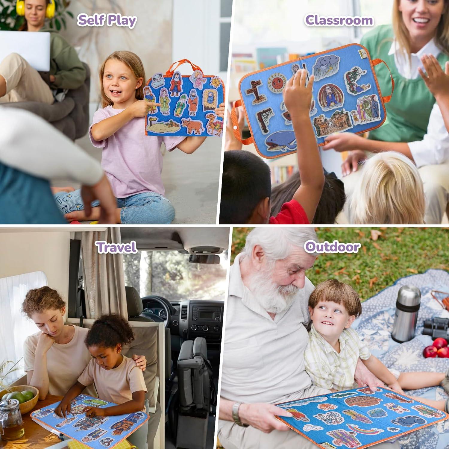 CHEFAN Kit de 12 Piezas de Historias de la Biblia en Fieltro