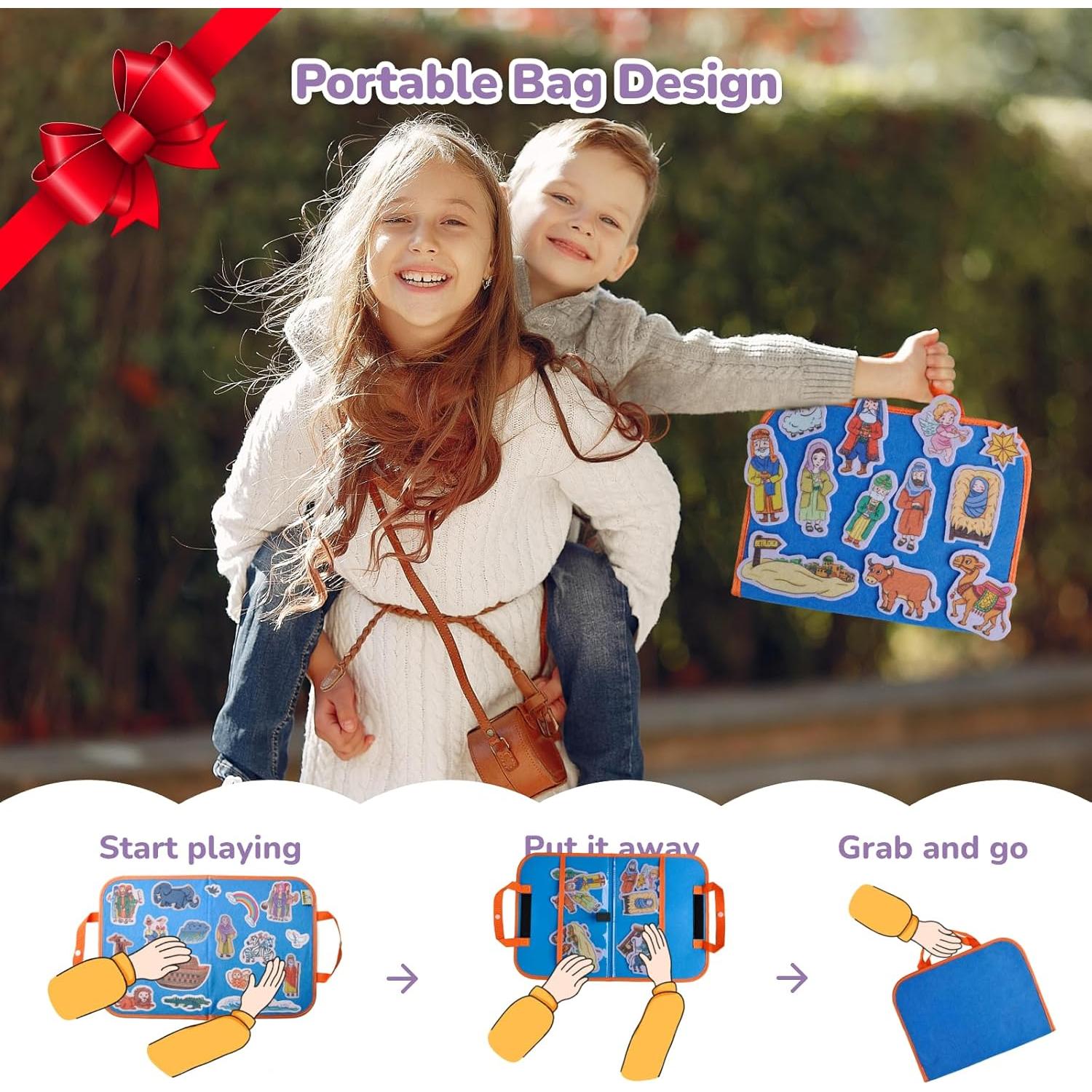 CHEFAN Kit de 12 Piezas de Historias de la Biblia en Fieltro