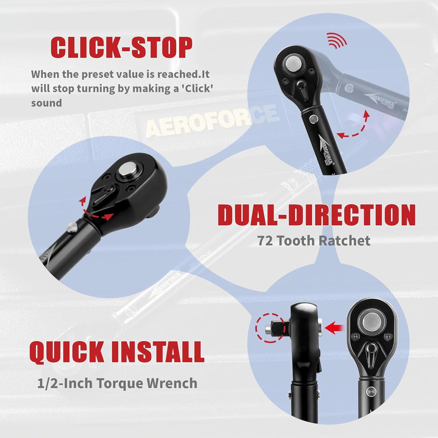 Llave de Torque AEROFORCE 1/2" 20.4-224.4 Nm Precisa