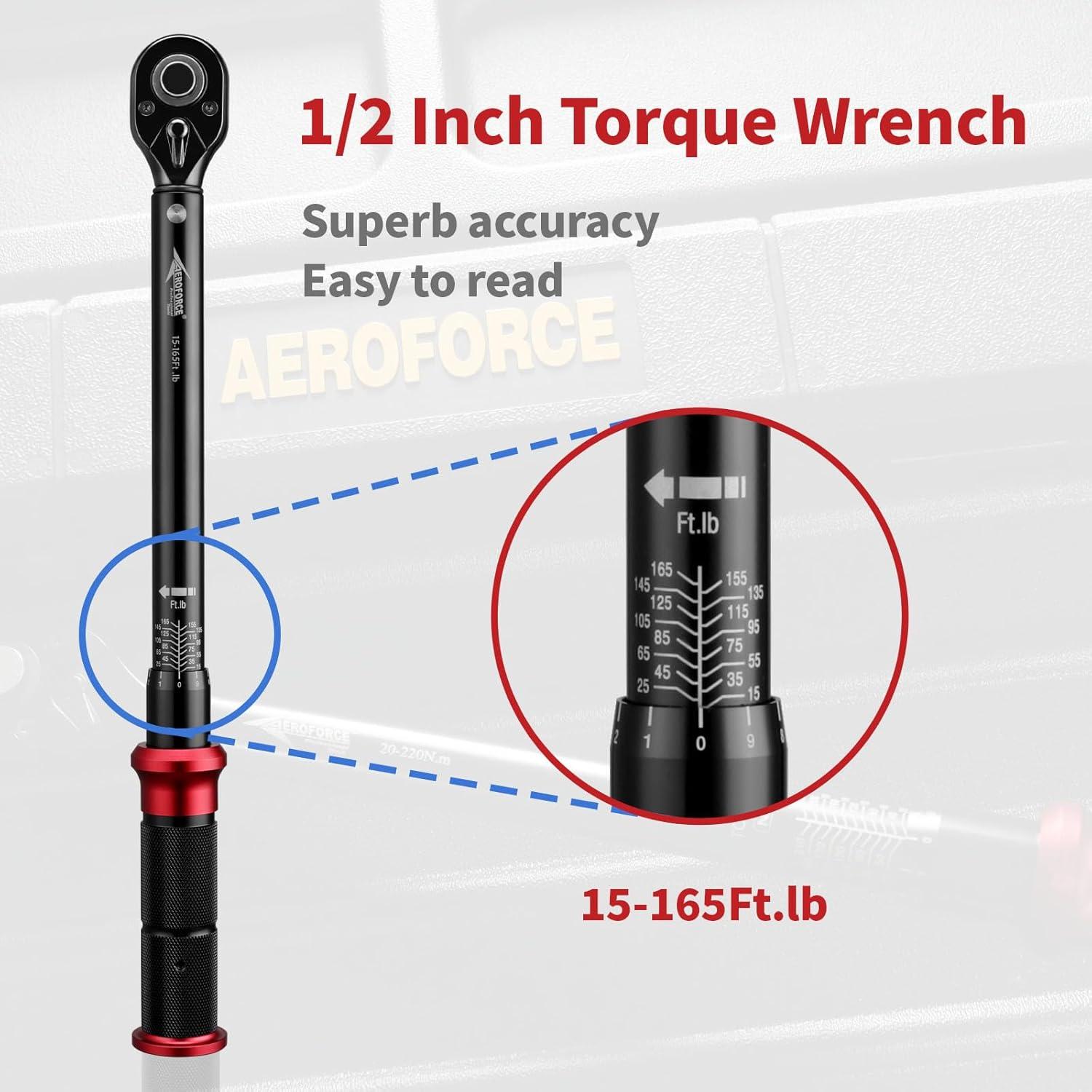 Llave de Torque AEROFORCE 1/2" 20.4-224.4 Nm Precisa