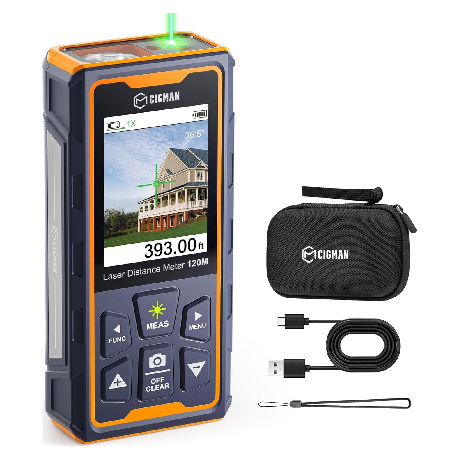 Medidor Láser CIGMAN CD-120G 119m Verde IP68 Recargable