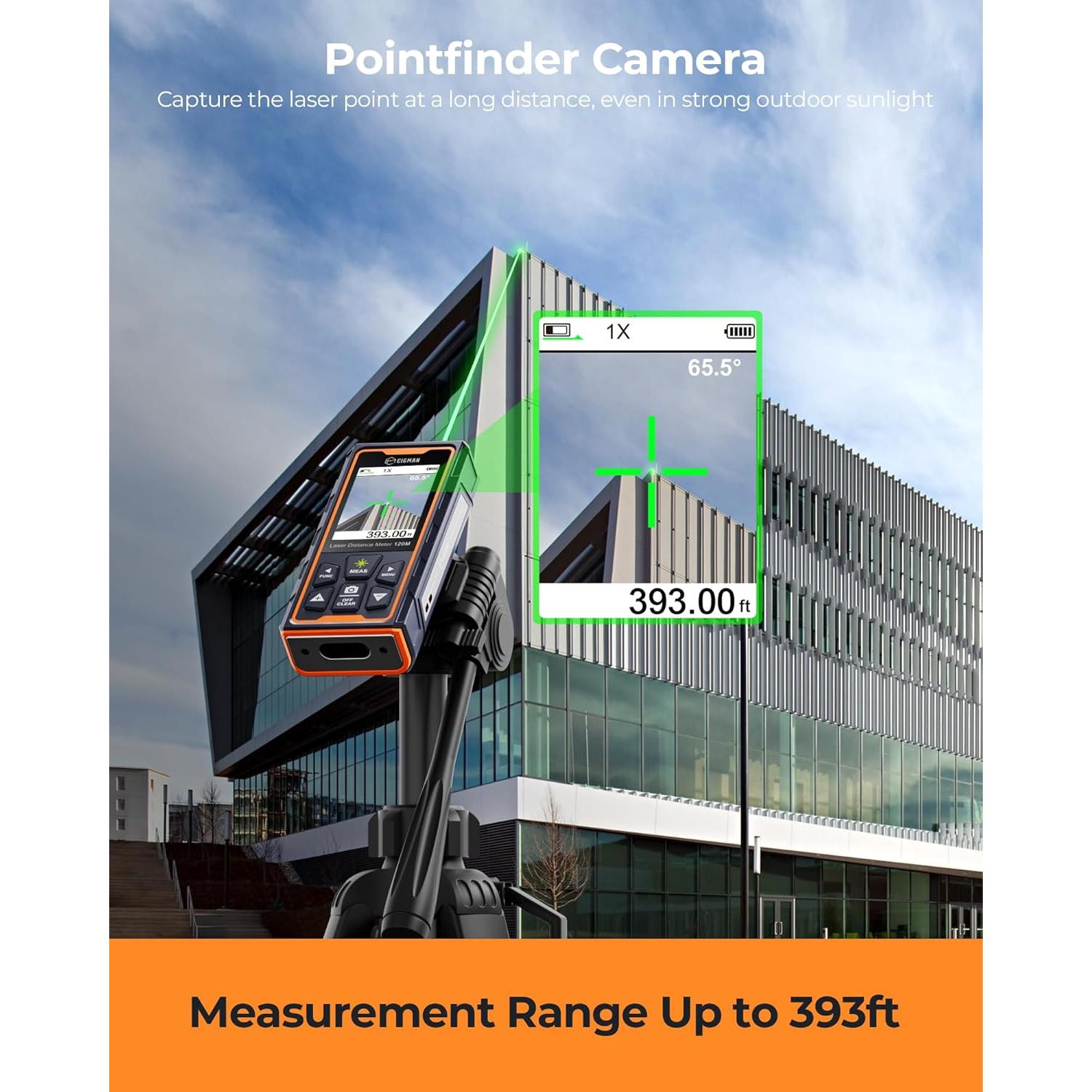 Medidor Láser CIGMAN CD-120G 119m Verde IP68 Recargable