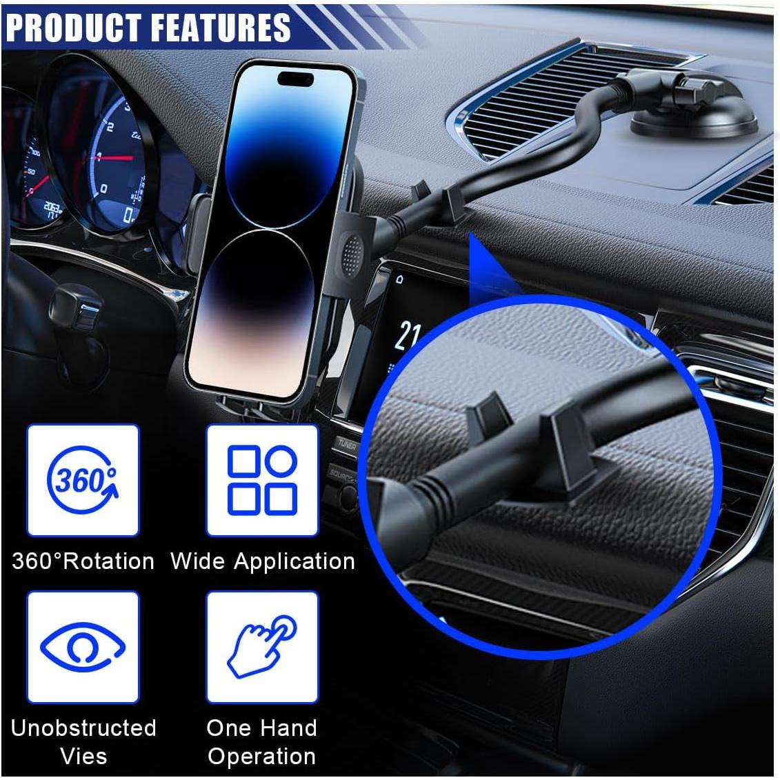 Soporte para Teléfono de Coche LAINLOY Cuello de Ganso 30.48 cm