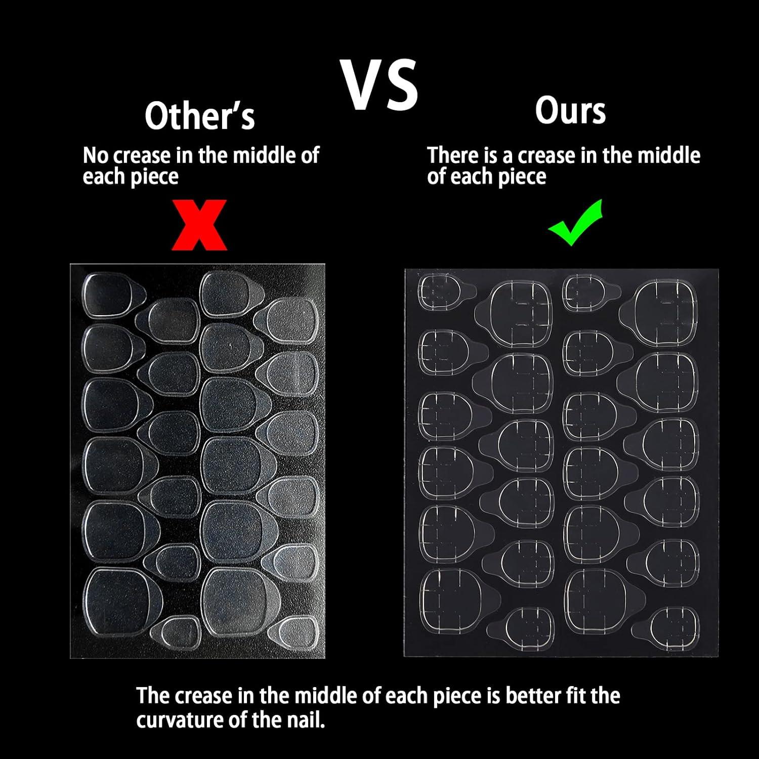 Pestañas Adhesivas Finas Laza 240 Pcs para Uñas Postizas