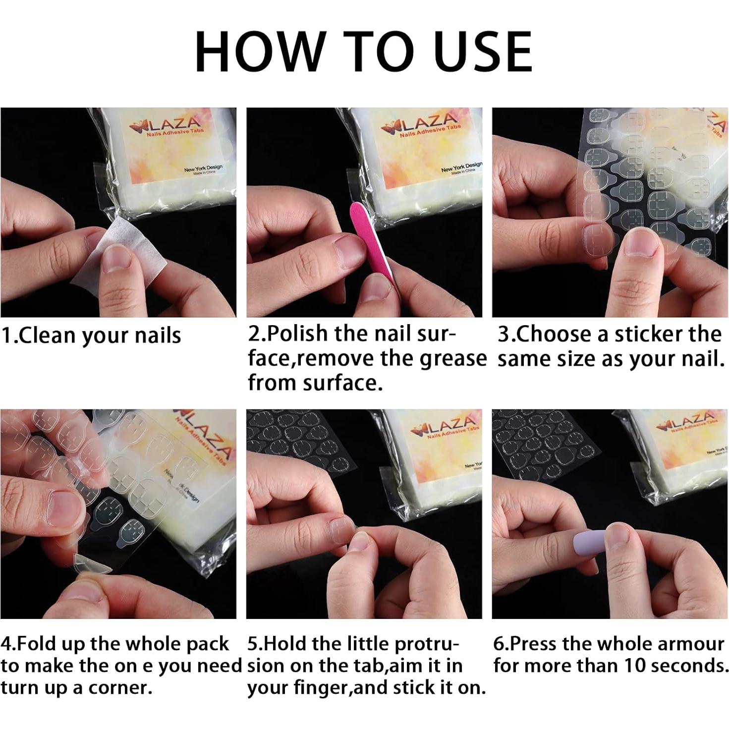 Pestañas Adhesivas Finas Laza 240 Pcs para Uñas Postizas