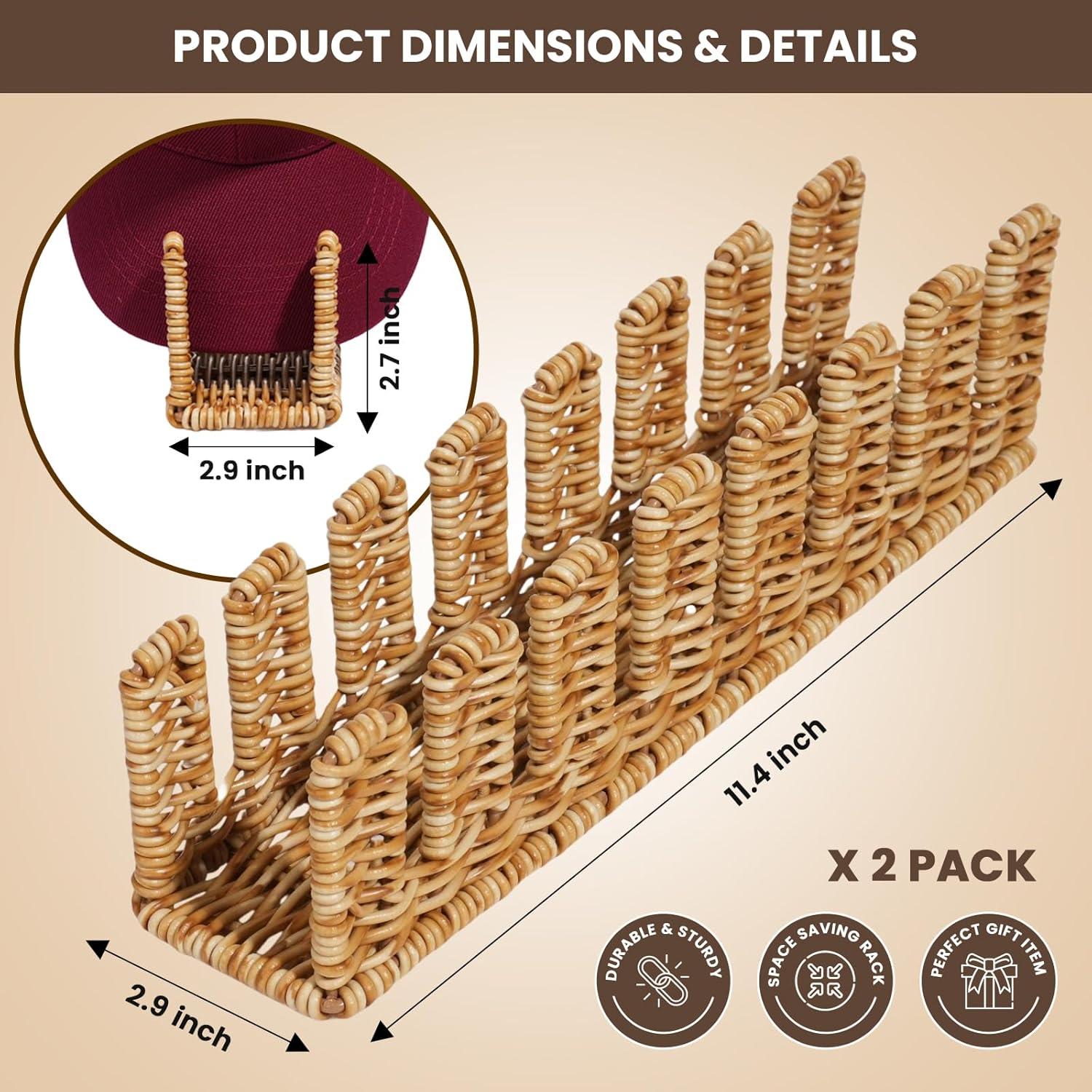 Organizador de Sombreros Cantalop - Rattan Sintético Natural 2-Pack