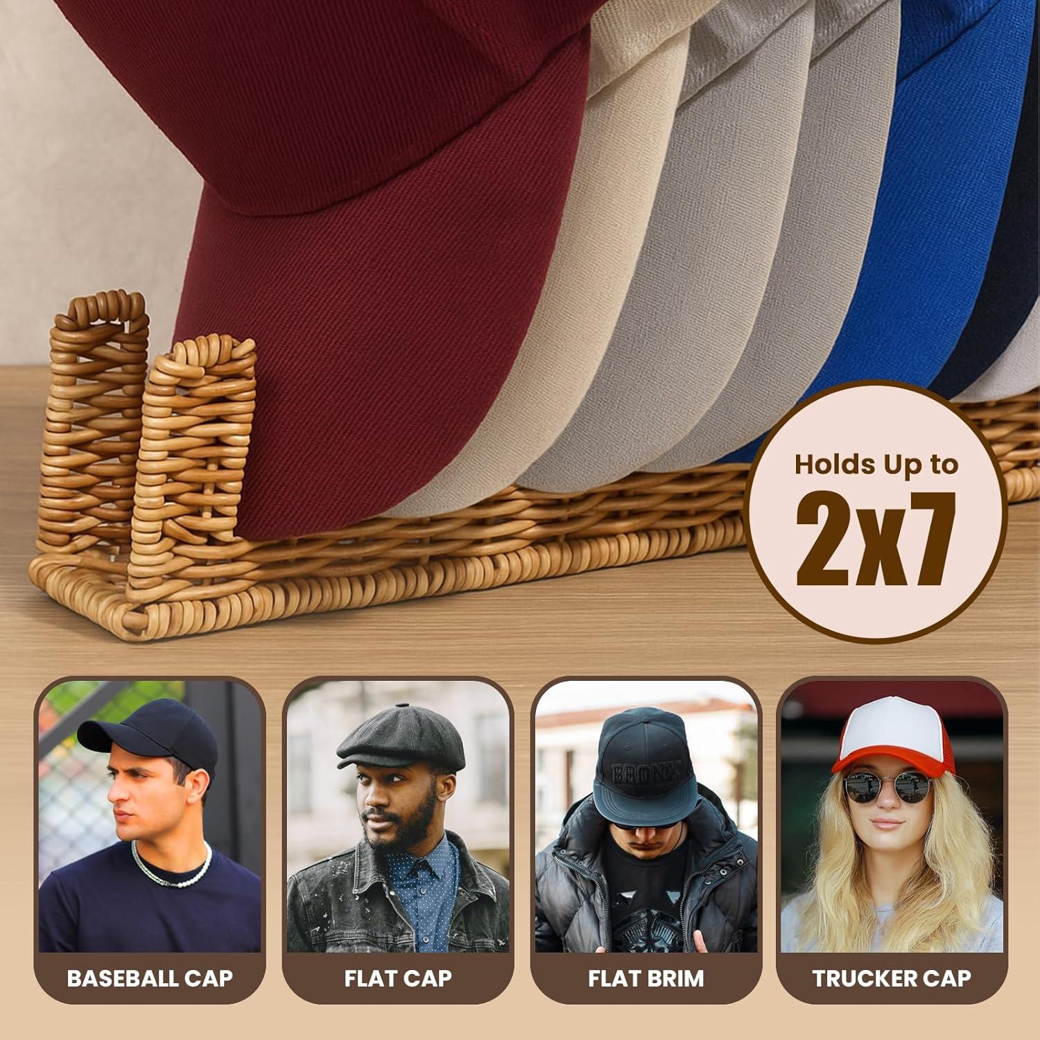 Organizador de Sombreros Cantalop - Rattan Sintético Natural 2-Pack