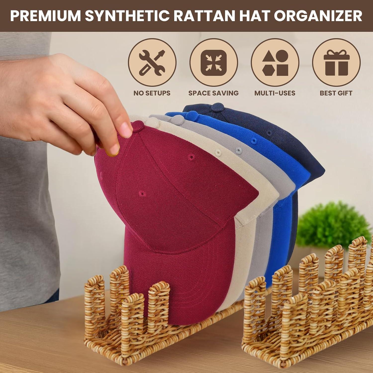 Organizador de Sombreros Cantalop - Rattan Sintético Natural 2-Pack