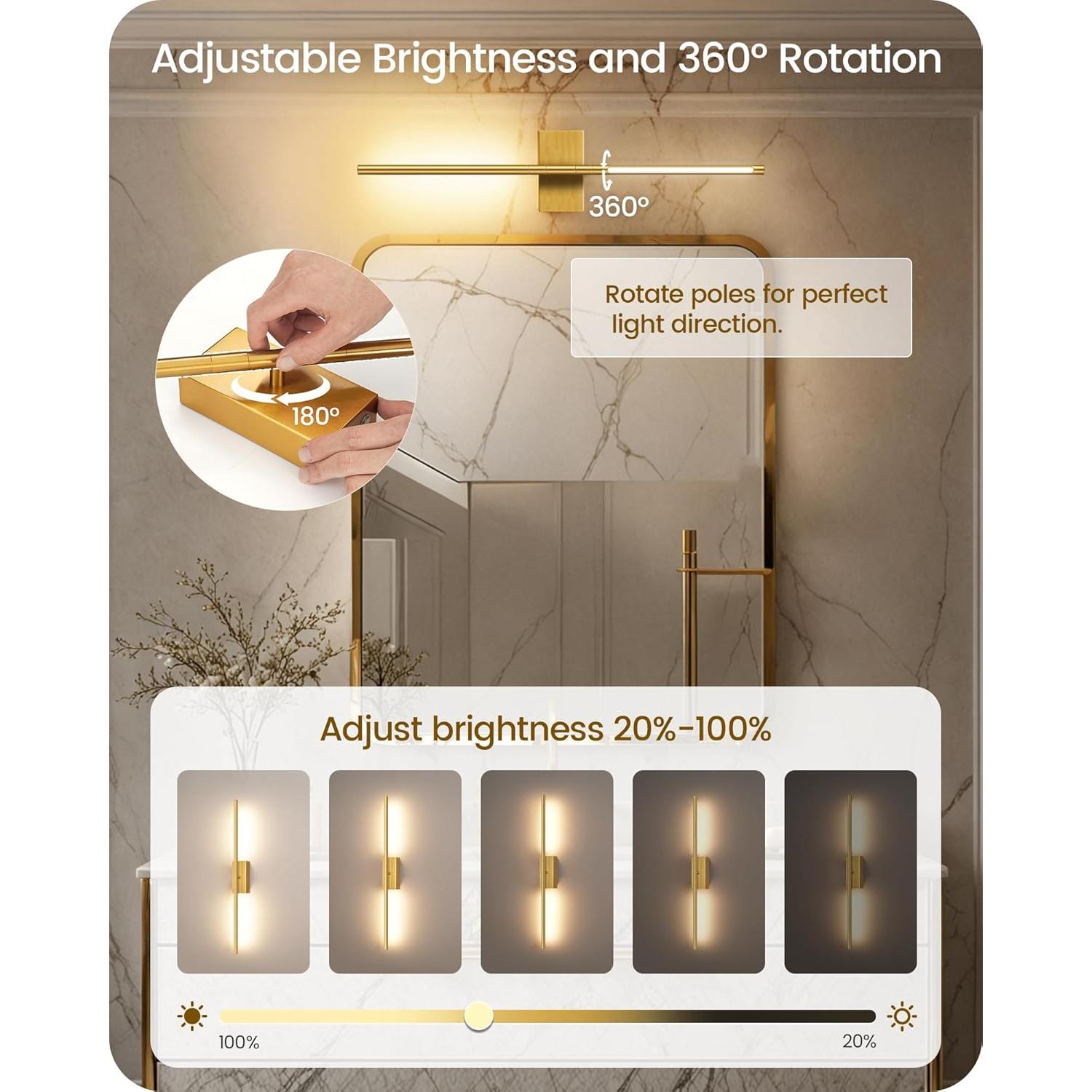 Apliques de Pared Inalámbricos GOEBLESON 70.1 cm Set de 2