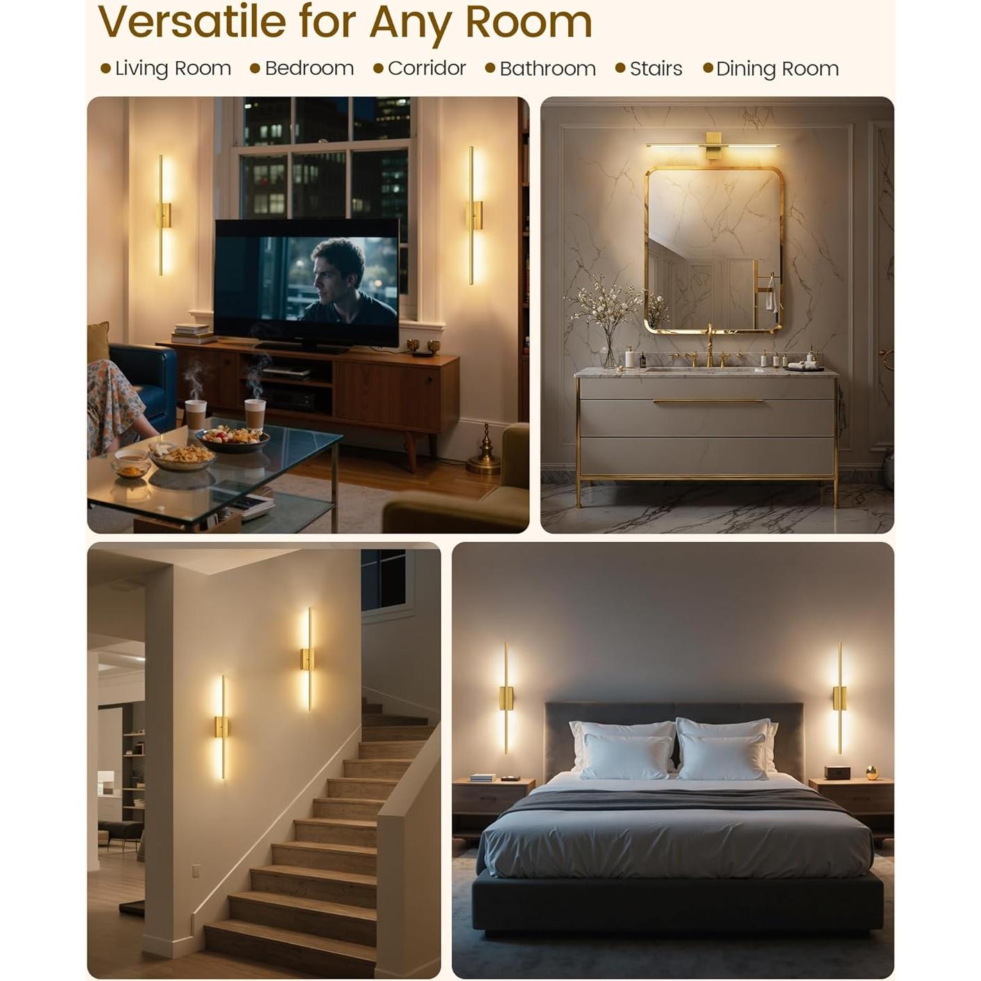 Apliques de Pared Inalámbricos GOEBLESON 70.1 cm Set de 2