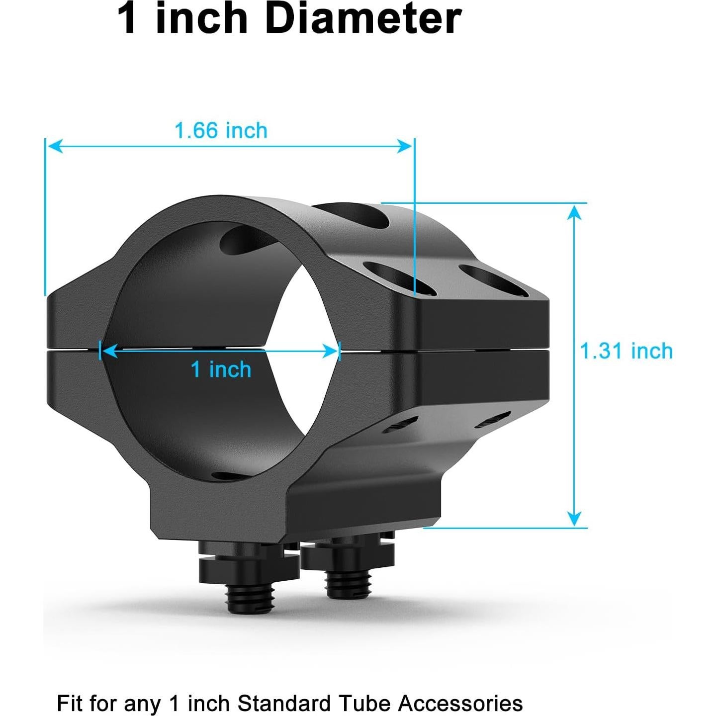 Soporte de Linterna M Lock Fyland 1 Pulgada Aluminio Negro