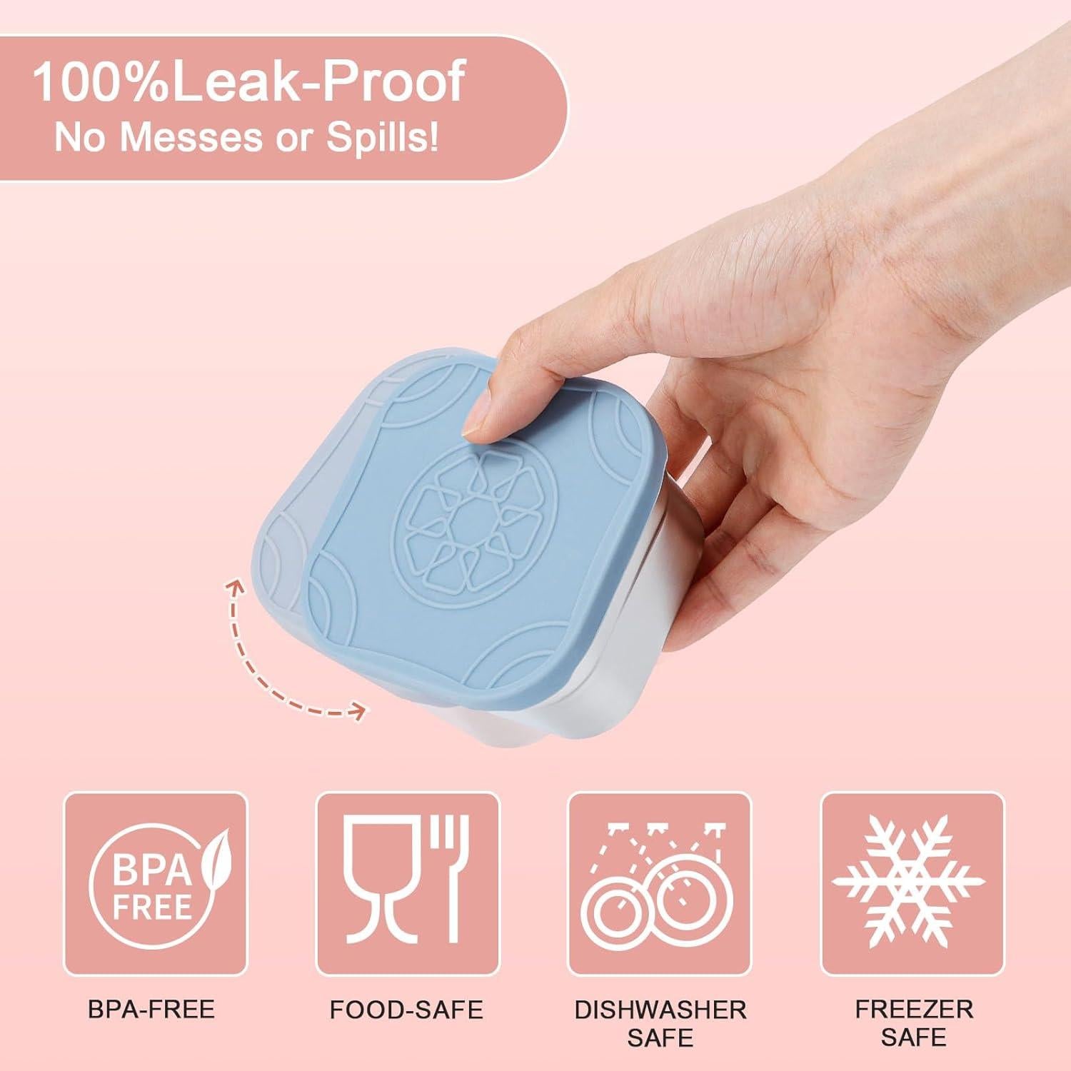 Caperci 3 Contenedores Acero Inoxidable 240ml con Tapas Silicona