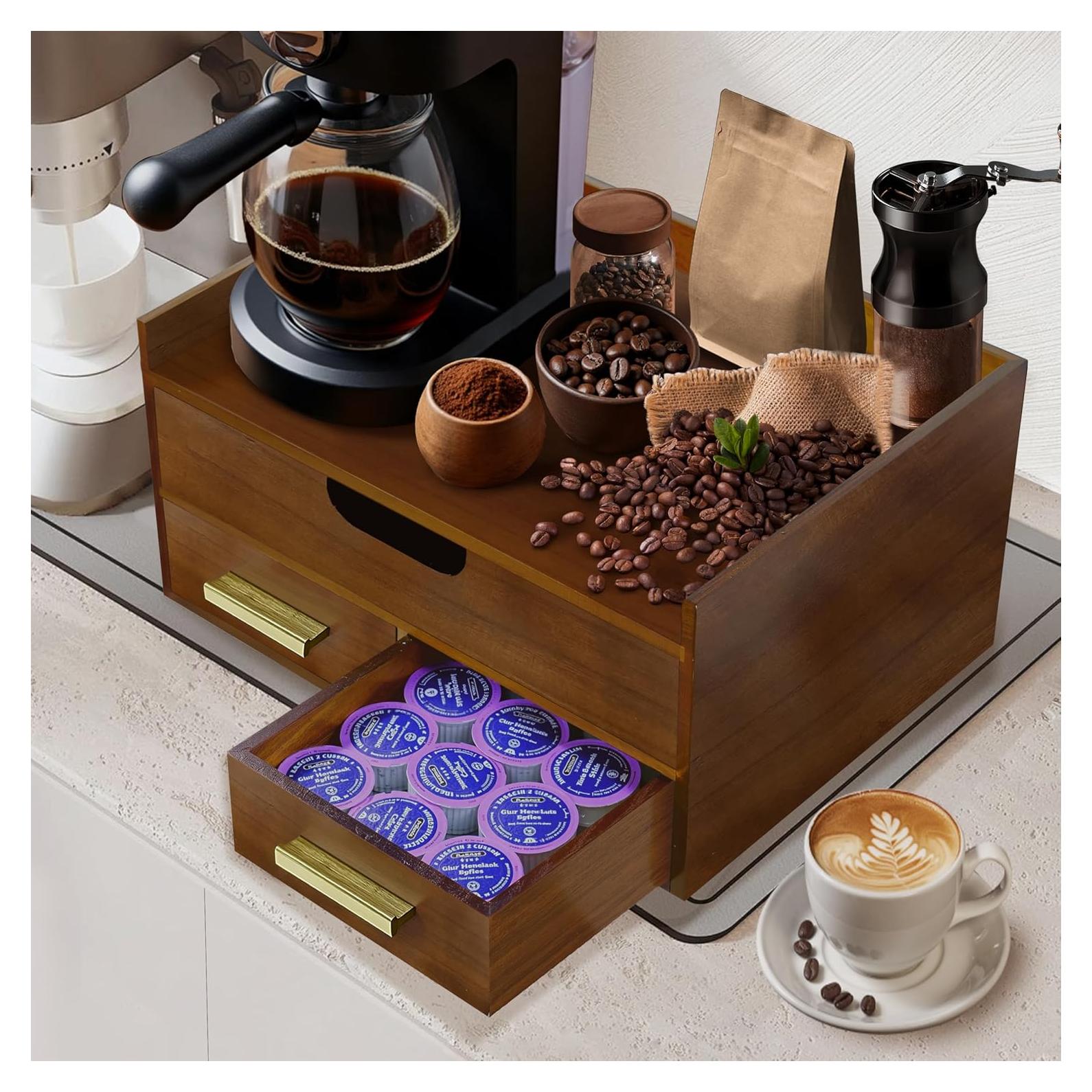 Caja de Almacenamiento de Cápsulas de Café Zoifada, Madera, 35 Cápsulas