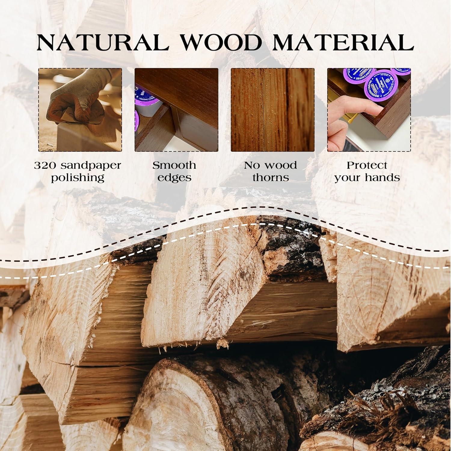 Caja de Almacenamiento de Cápsulas de Café Zoifada, Madera, 35 Cápsulas