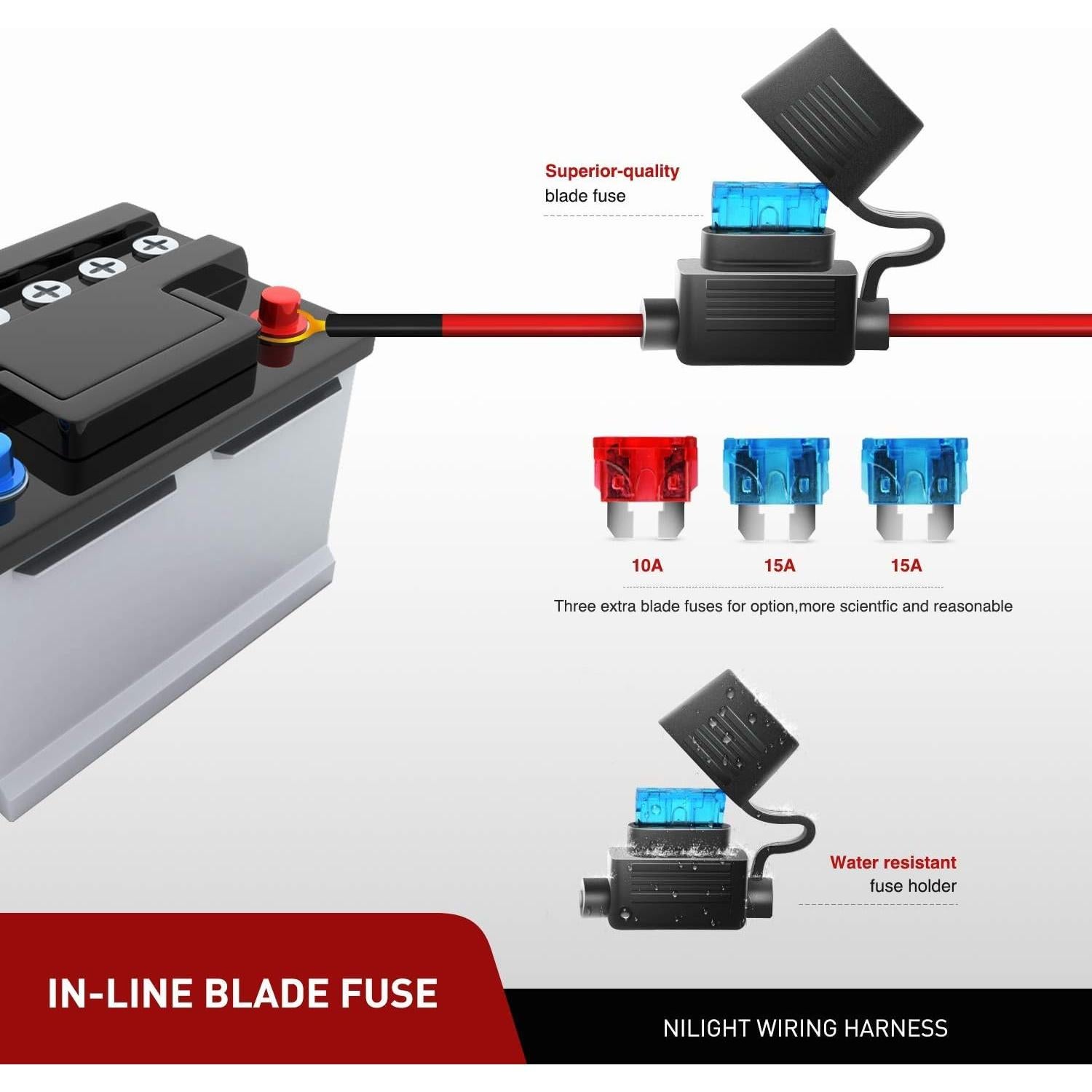 Barra de Luz LED Nilight 81cm 180W con Kit de Cableado ZH079