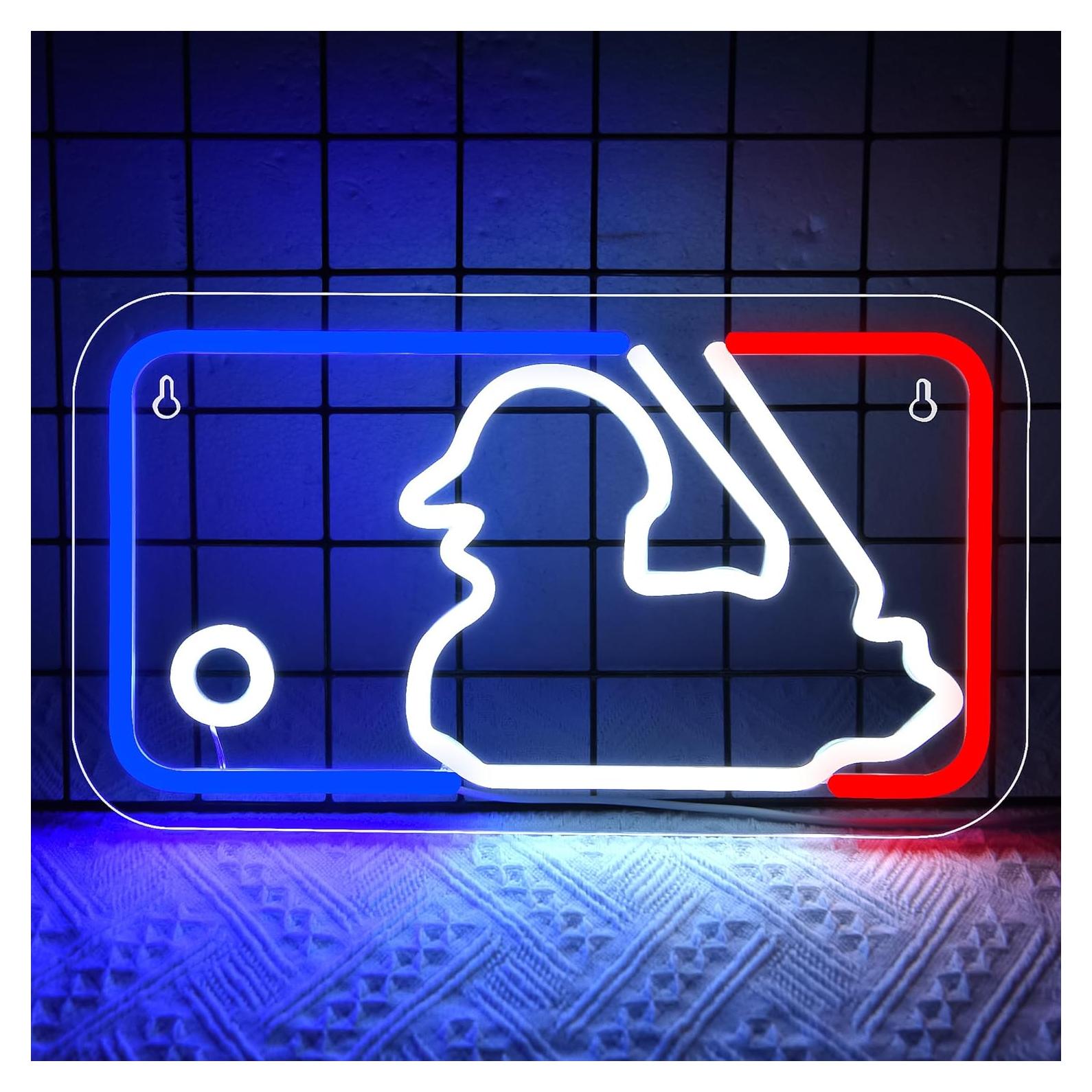 Luz de Neón de Béisbol LED FTMGGDG 35.1x20.1cm Decorativa